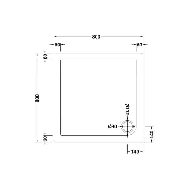 Nuie Pearlstone Square Shower Tray - White