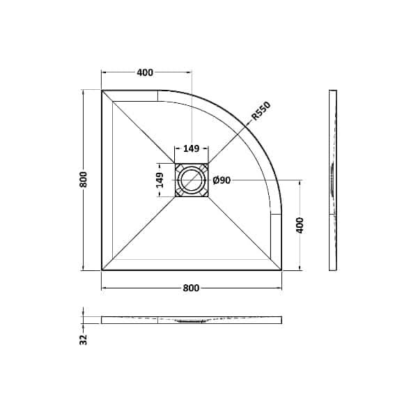 Nuie Slimline Quadrant Shower Tray