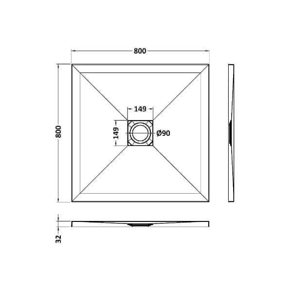 Nuie Slimline Quadrant Shower Tray