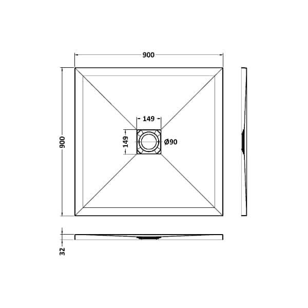 Nuie Slimline Quadrant Shower Tray