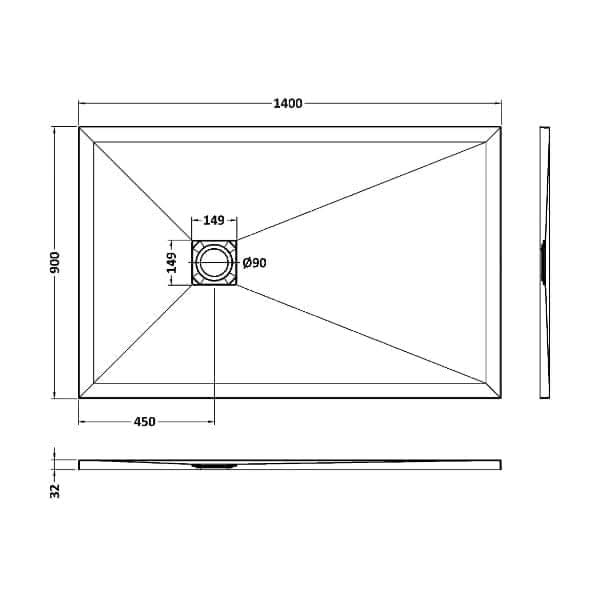 Nuie Slimline Rectangular Shower Tray