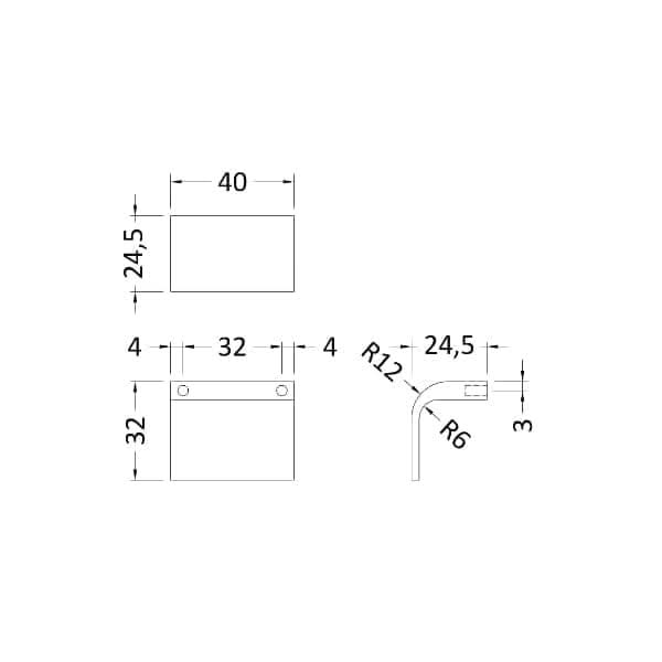 Nuie Square Drop Furniture Handle 40mm Wide