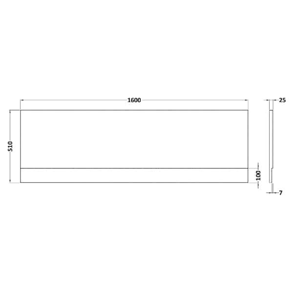 Nuie Standard Shower Bath Front Panel - White