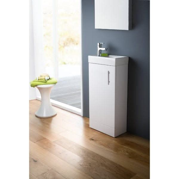Nuie Vault 1 Door Floorstanding Vanity Unit With Basin 400mm Wide