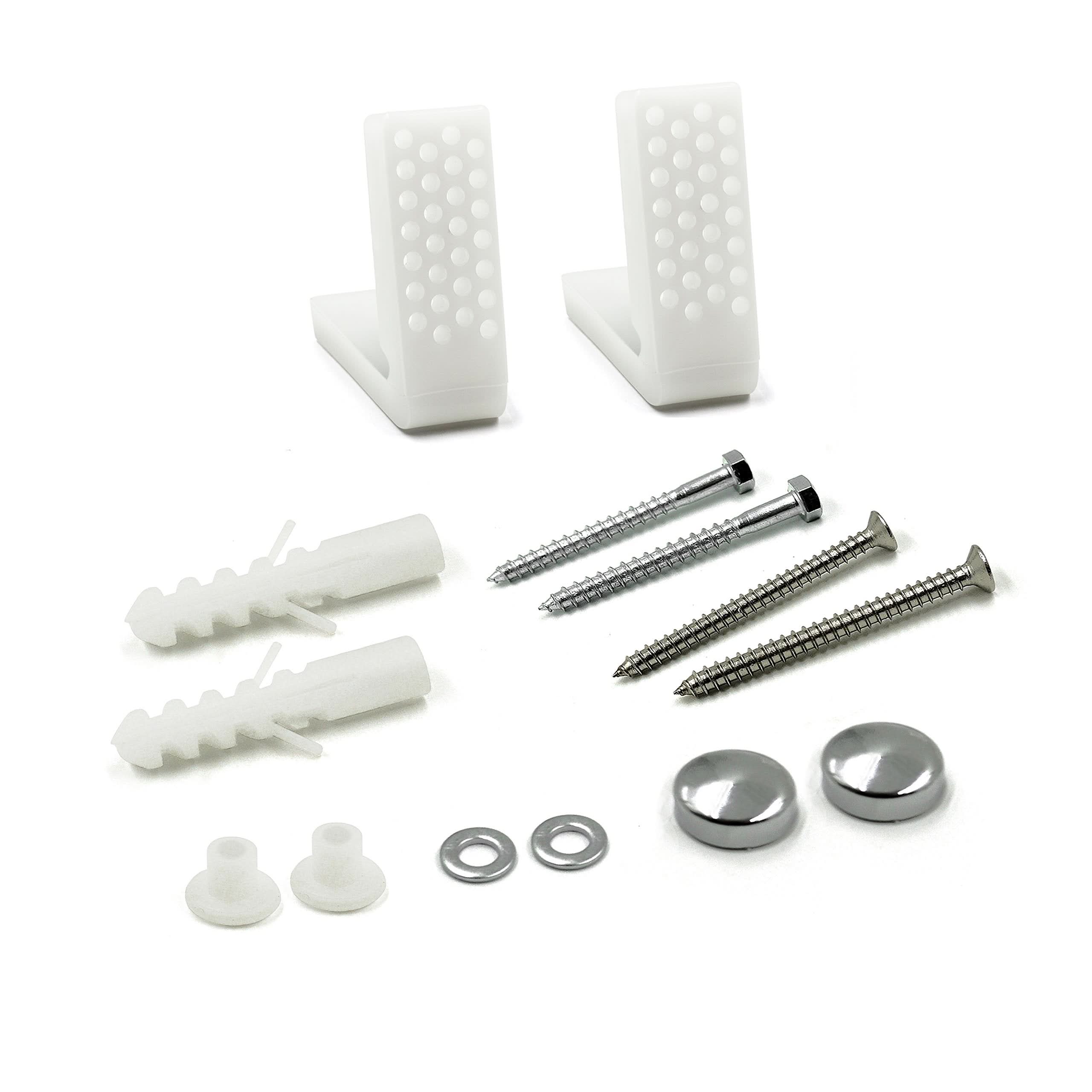 iBathUK Clyra Angled Bathroom Floor Fixing Kit, Secure WC Toilet Pan, Accessories for Washroom, Installation Set for Floor-Mounted Toilets