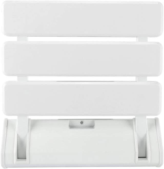 iBathUK Senda Folding Shower Seat Wall Mounted, Fold Up Shower Stool, Shower Chair Foldable Bathroom Stool for Elderly, White