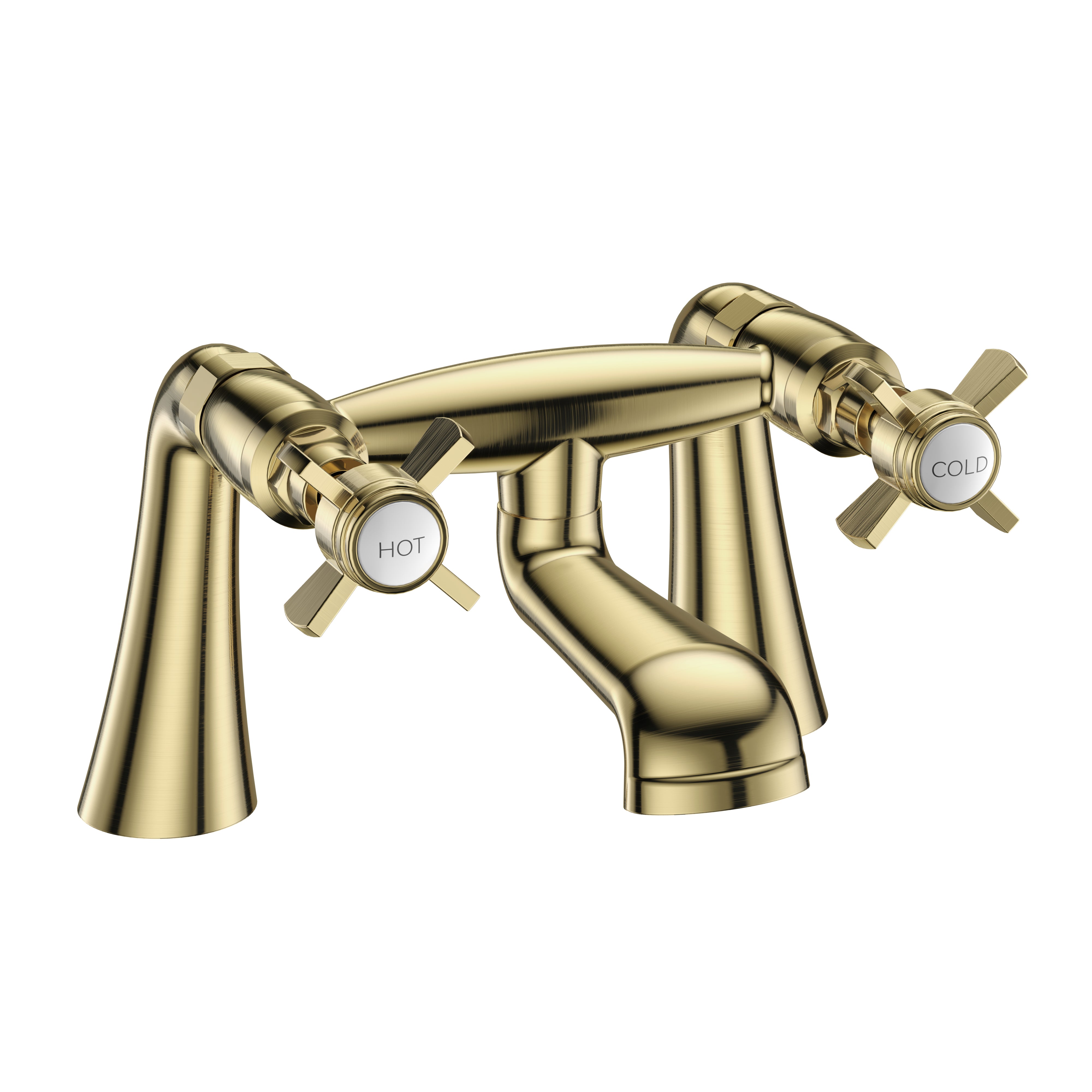 Regency Traditional Bath Filler Mixer Tap - Brushed Brass