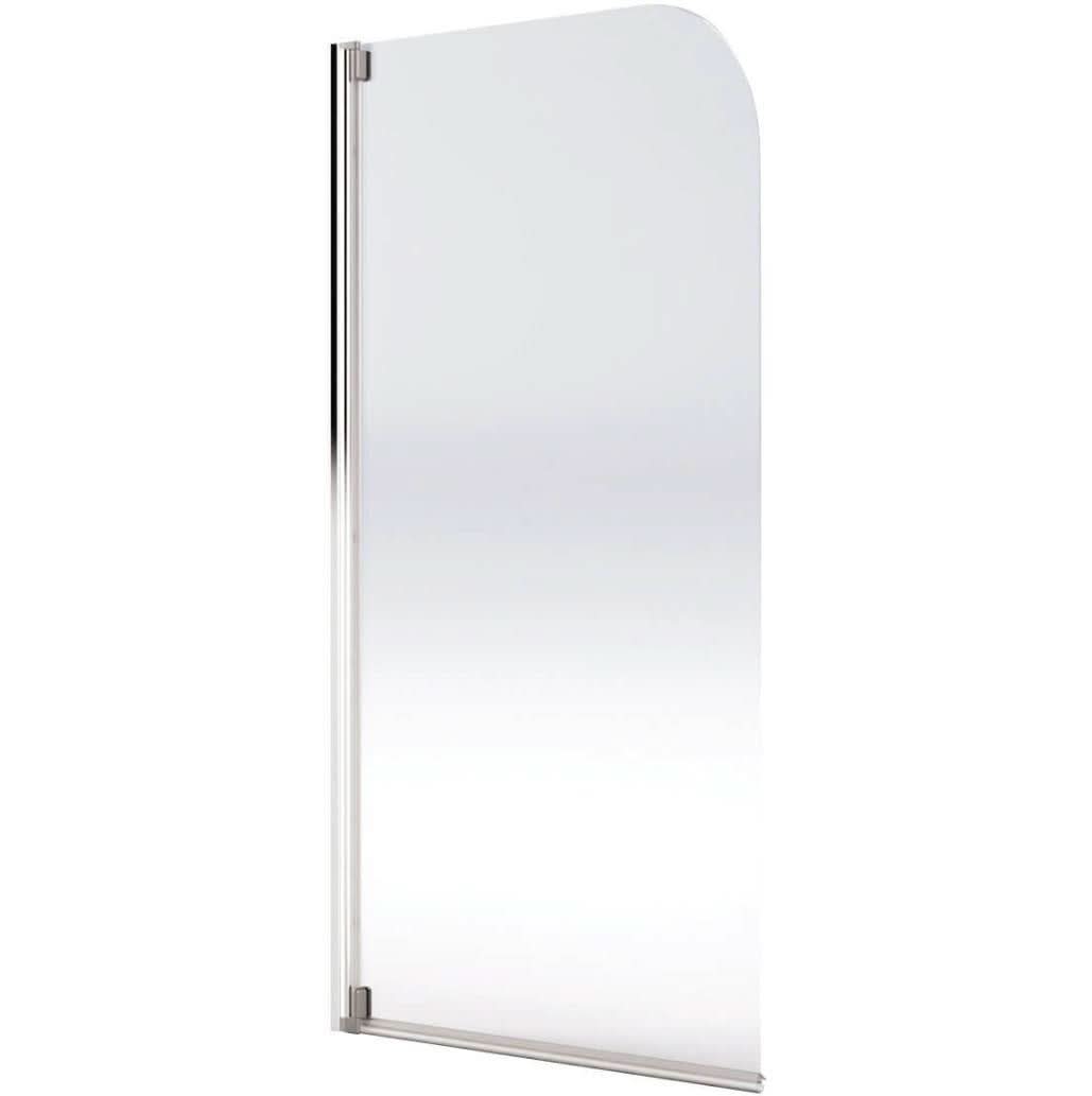 AQUALUX 4 Silver Half Frame Radius Bath Screen - 800mm