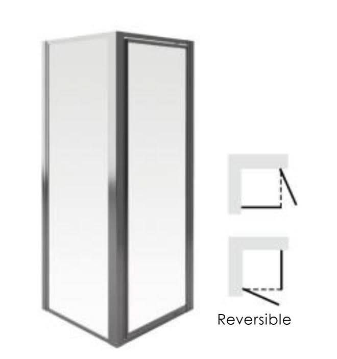 AQUALUX 3mm Pivot Door & Side Panel - 800mm - With Tray & Waste