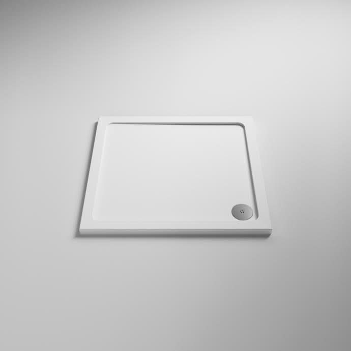 AQUALUX 3mm Pivot Door & Side Panel - 800mm - With Tray & Waste