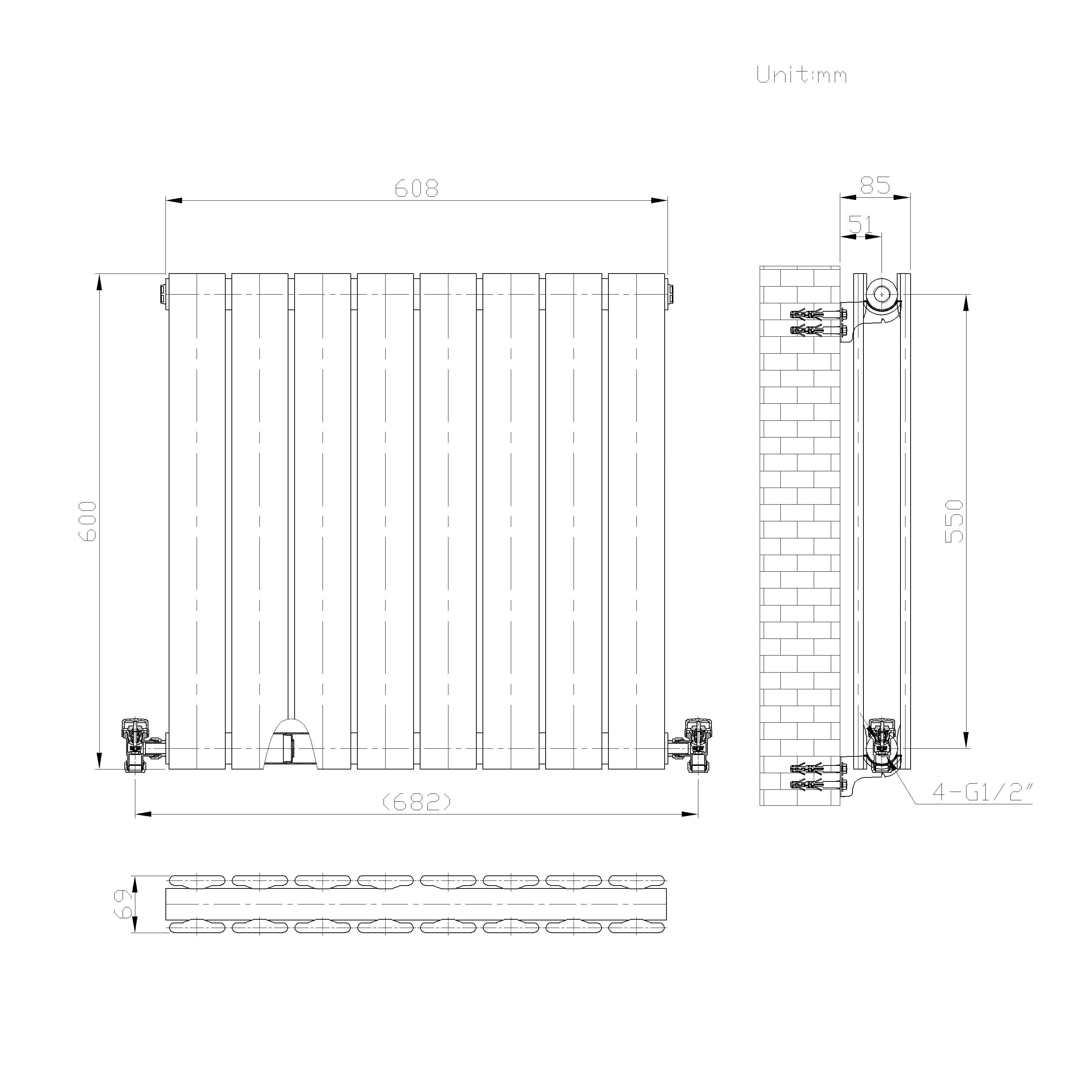 iBathUK Apex Horizontal Double Panel Slim Flat Radiator, Designer Radiator, UK Radiators, Slim Radiators