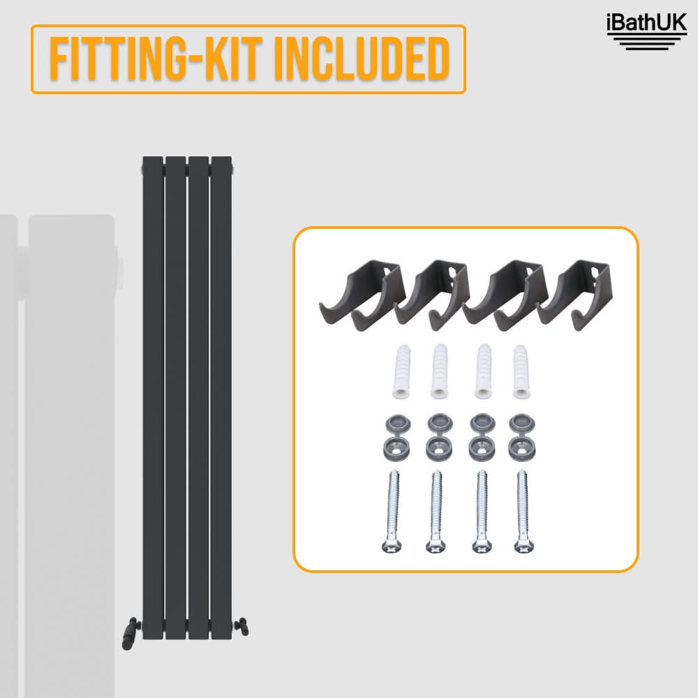 iBathUK Apex Vertical Double Panel Slim Flat Radiator, Designer Slim Radiator