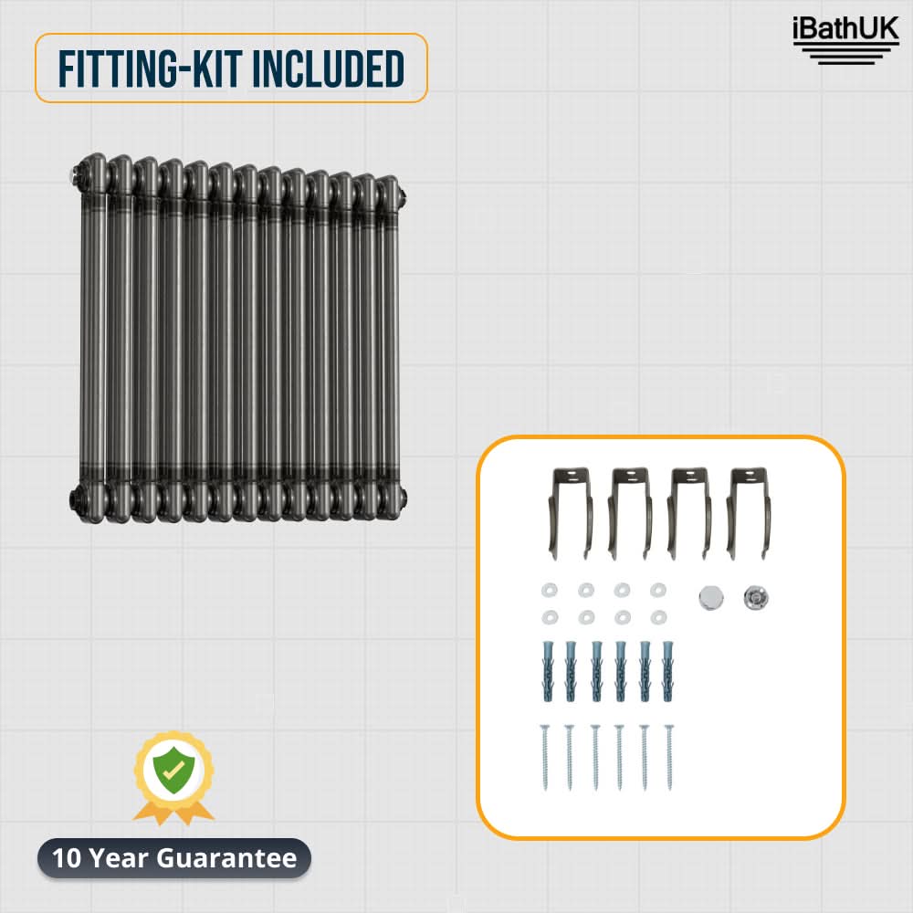 Helena Traditional Horizontal Column Radiator - Raw Metal