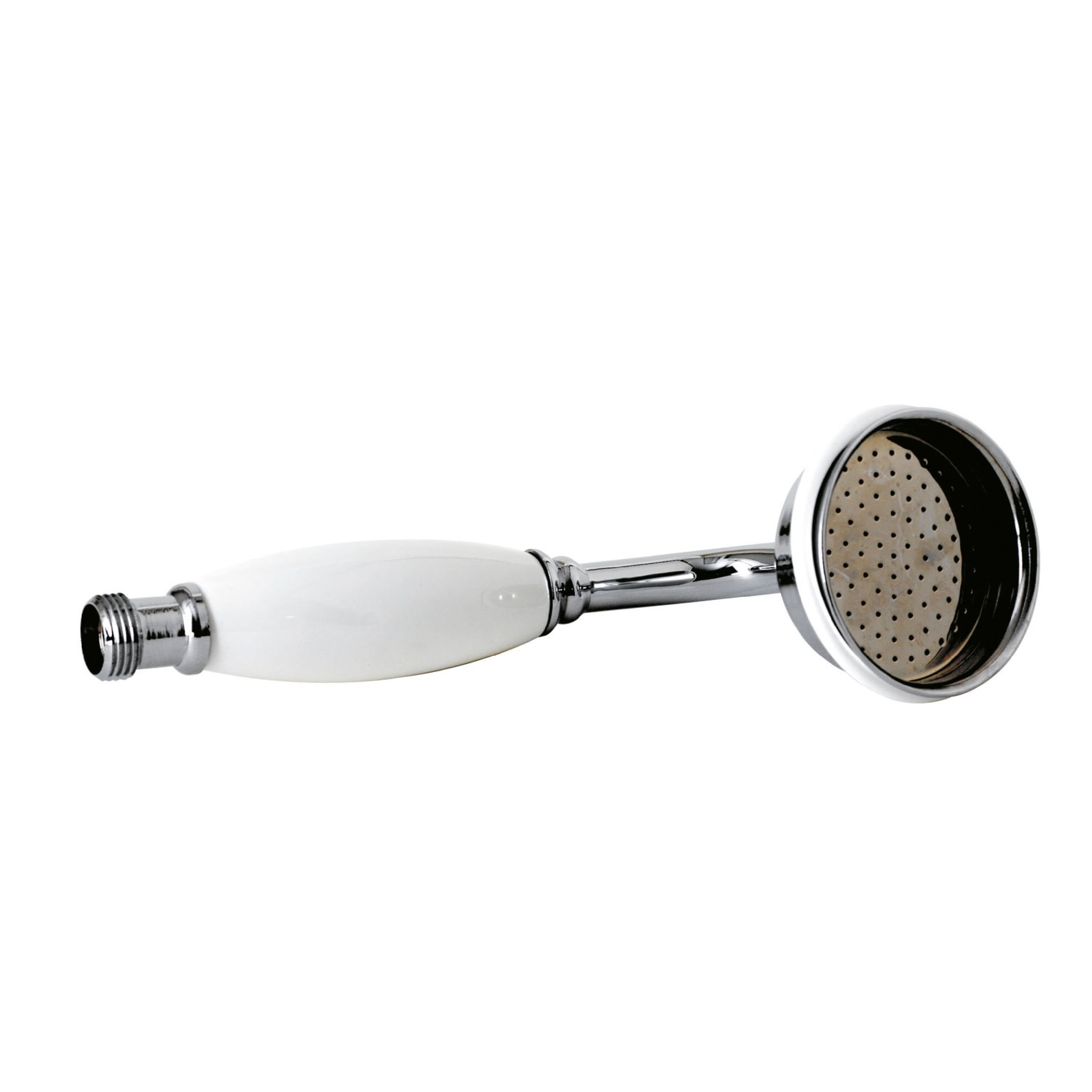 Nuie Large Traditional Shower Handset - Chrome/White