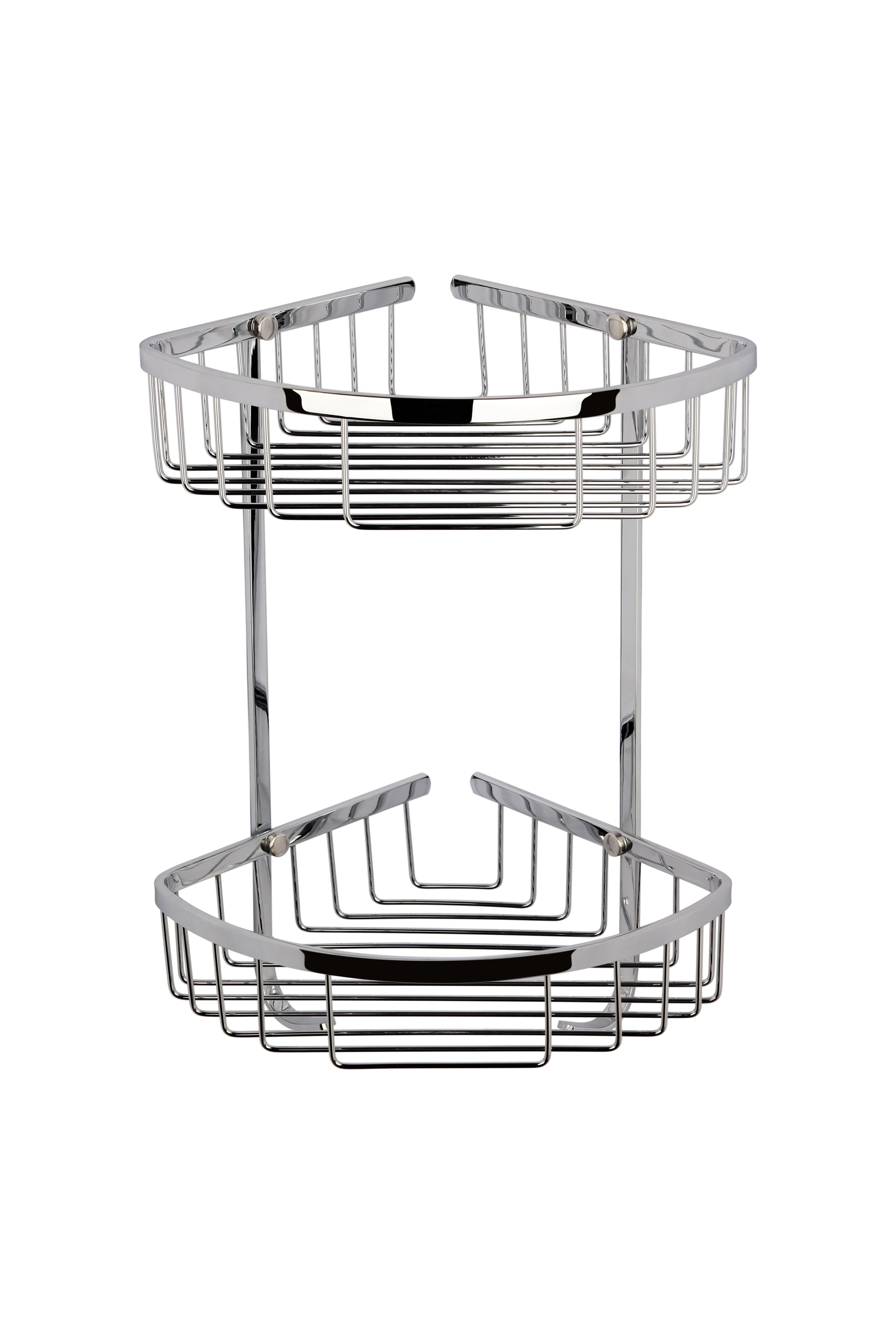 Nuie Large 2 Tier Corner Shower Basket - Chrome