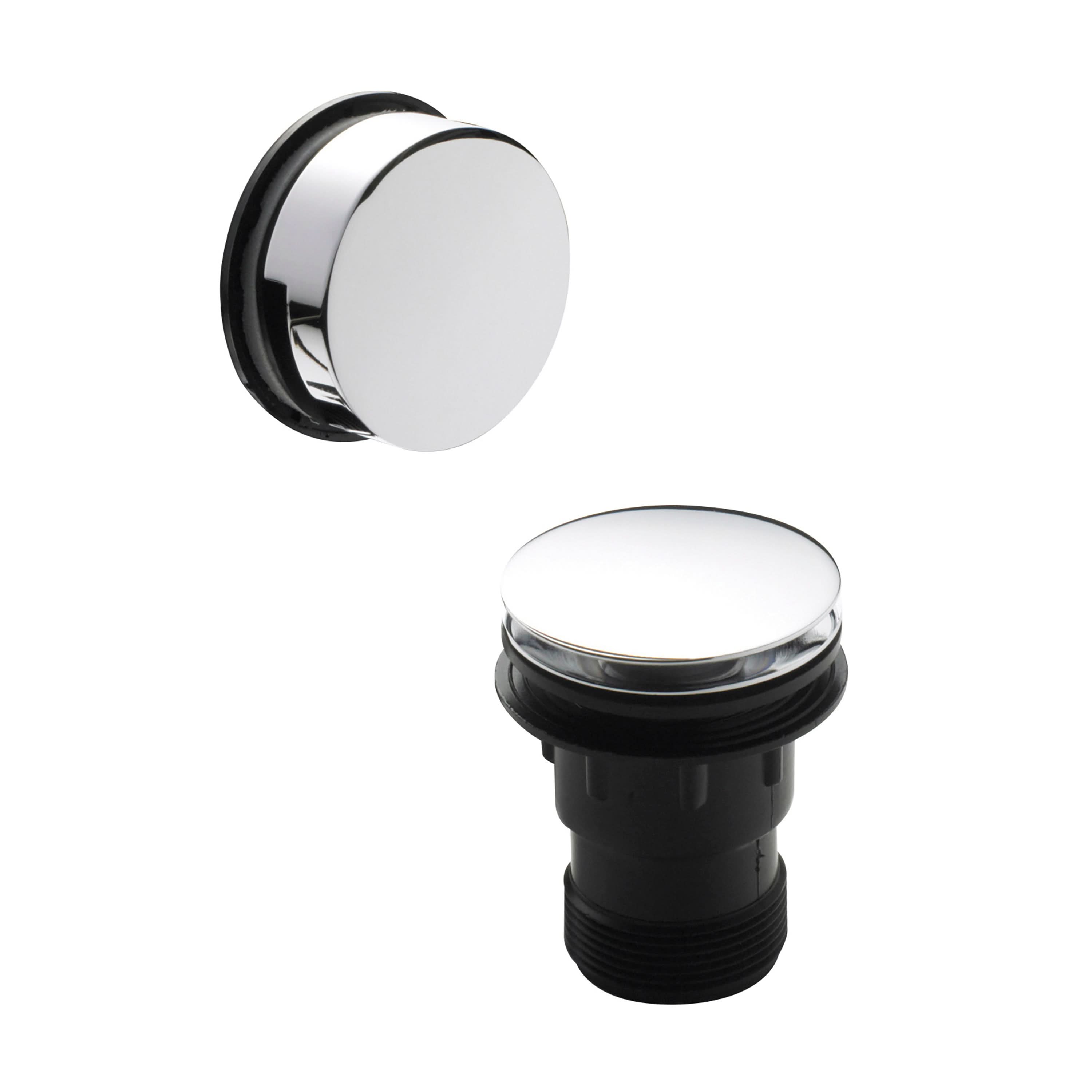 Nuie Easy-Clean Press Top Bath Waste With Overflow - Chrome