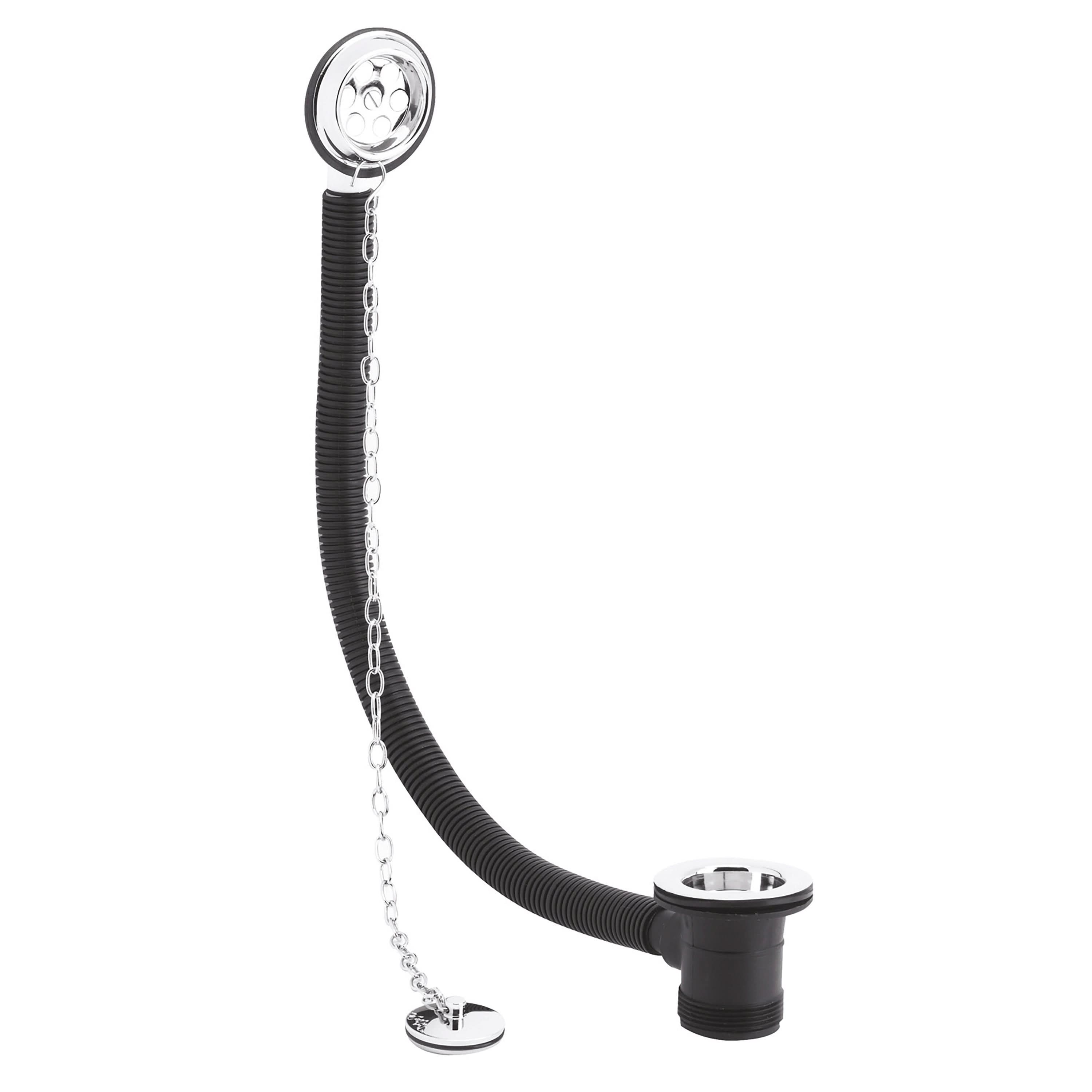 Nuie Bath Waste With Overflow Brass Plug And Link Chain - Chrome