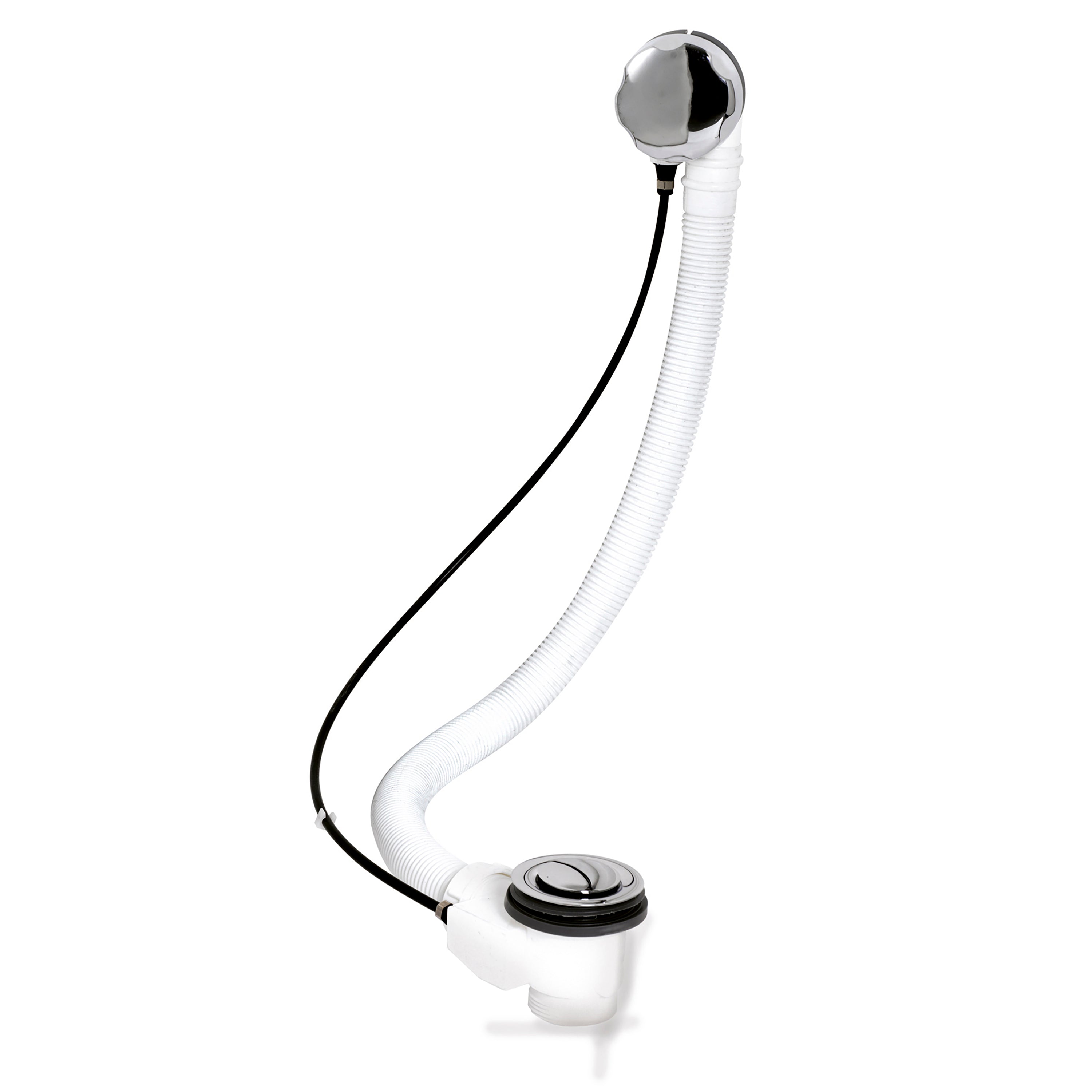 Nuie Modern Extended Bath Pop Up Waste With Overflow - Chrome