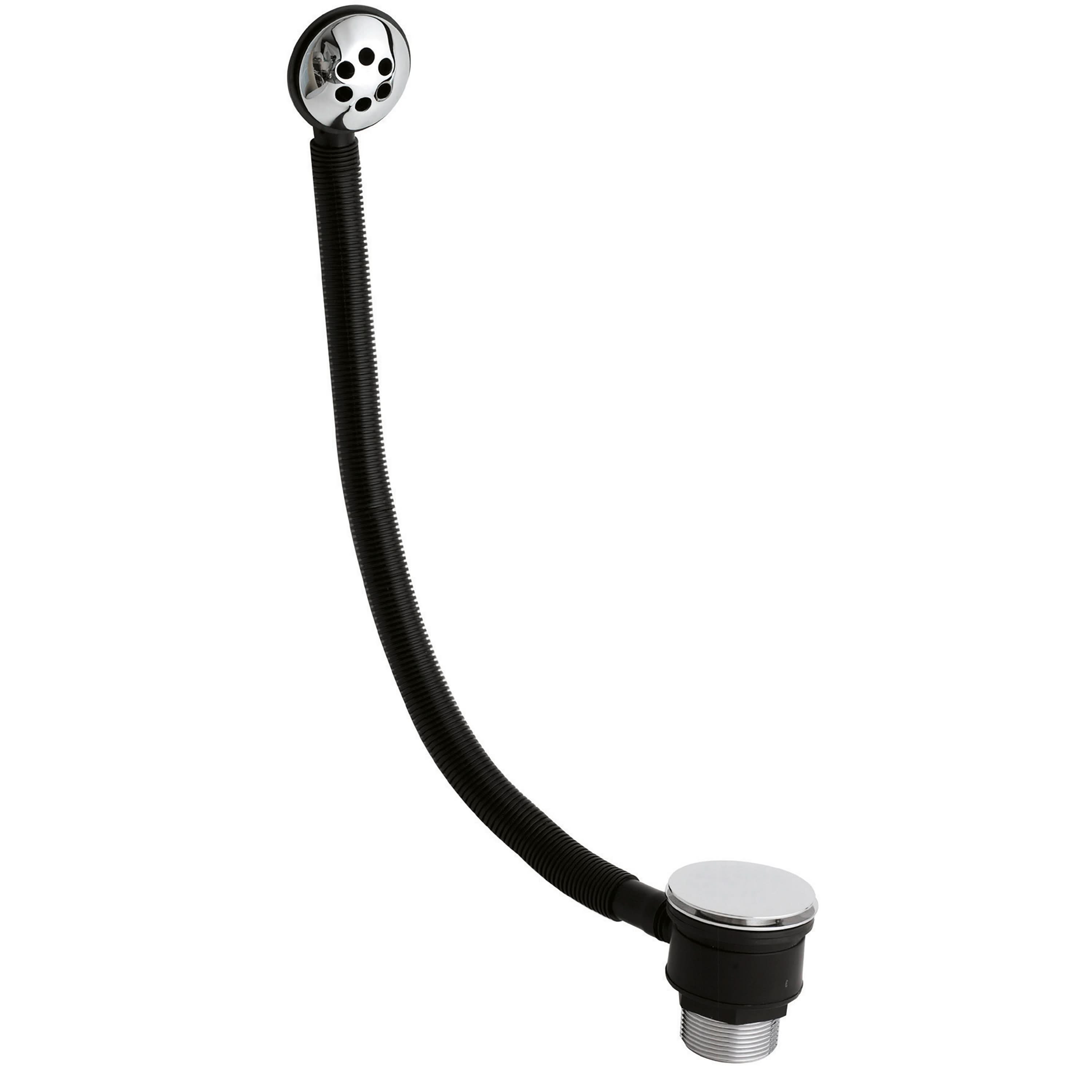 Nuie Push Button Bath Waste With Overflow - Chrome