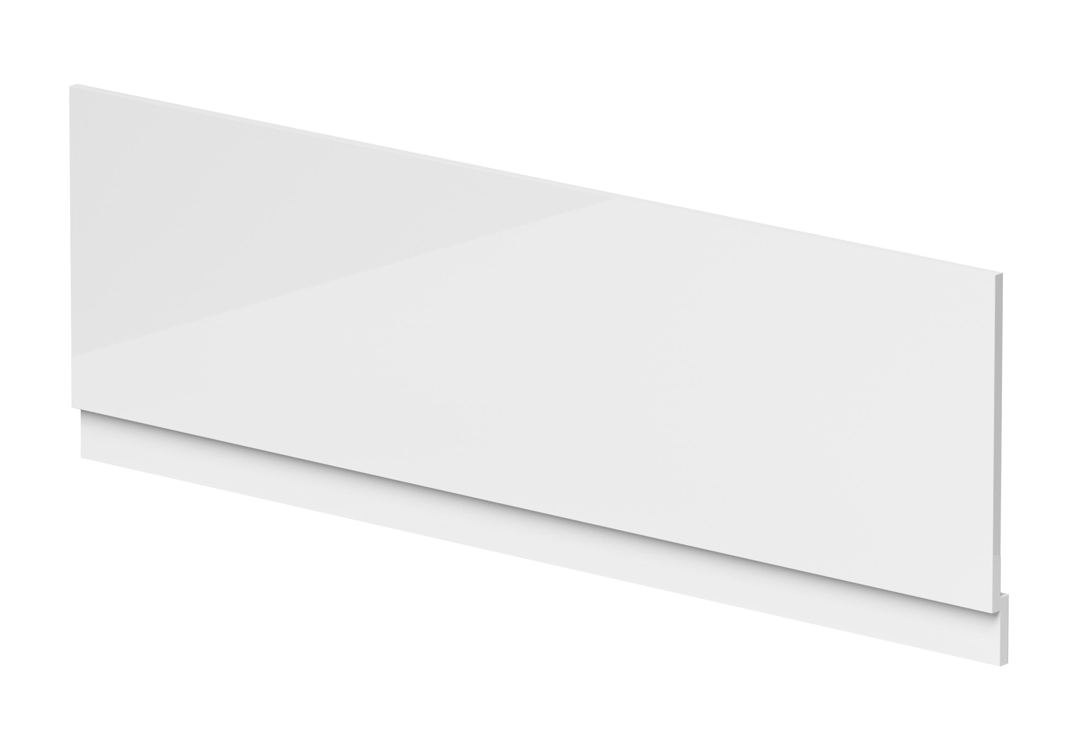 Nuie Waterproof Shower Bath Front Panel, High Gloss White Bath Shower Panel for Straight Baths, 1700mm