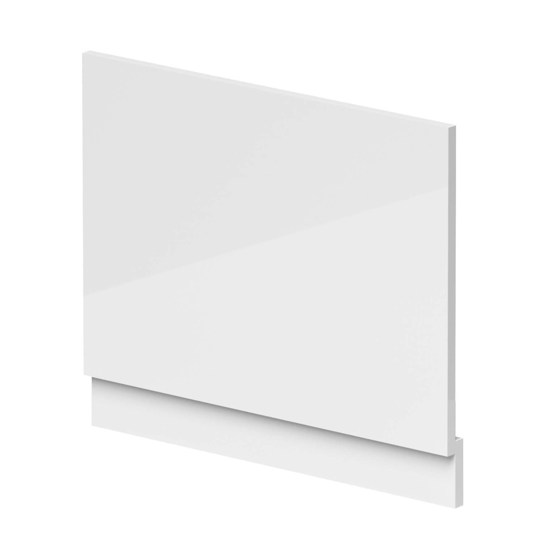 Nuie Waterproof Shower Bath End Panel, High Gloss White Bath Shower Panel for Straight Baths, 700mm