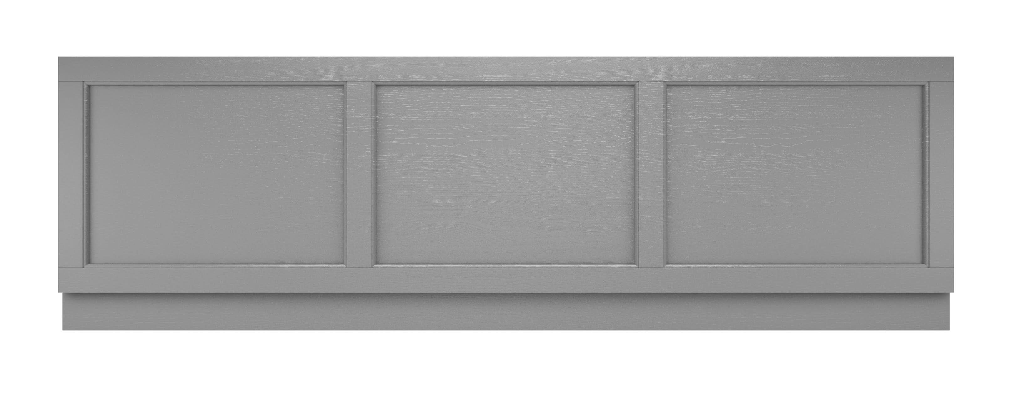 Old London Straight Front Bath Panel, Modern Bath Panel for Classic Straight Baths, Durable Bathroom Furniture Accessory in Smooth Woodgrain Storm Grey Finish, 1800mm