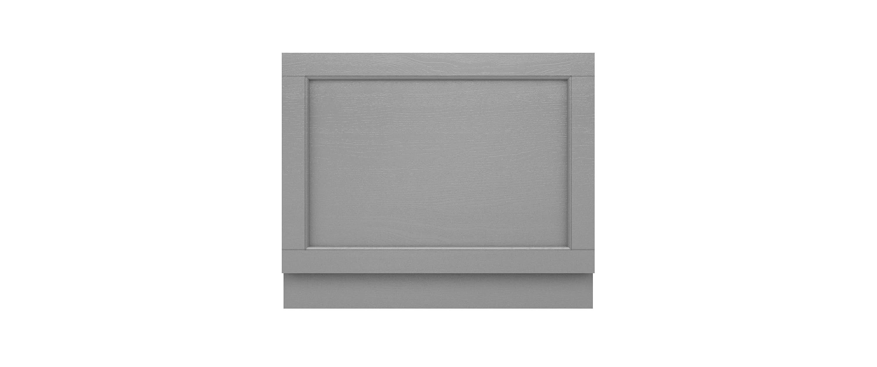 Old London Straight End Bath Panel, Modern Bath Panel for Classic Straight Baths, Durable Bathroom Furniture Accessory in Smooth Woodgrain Storm Grey Finish, 700mm