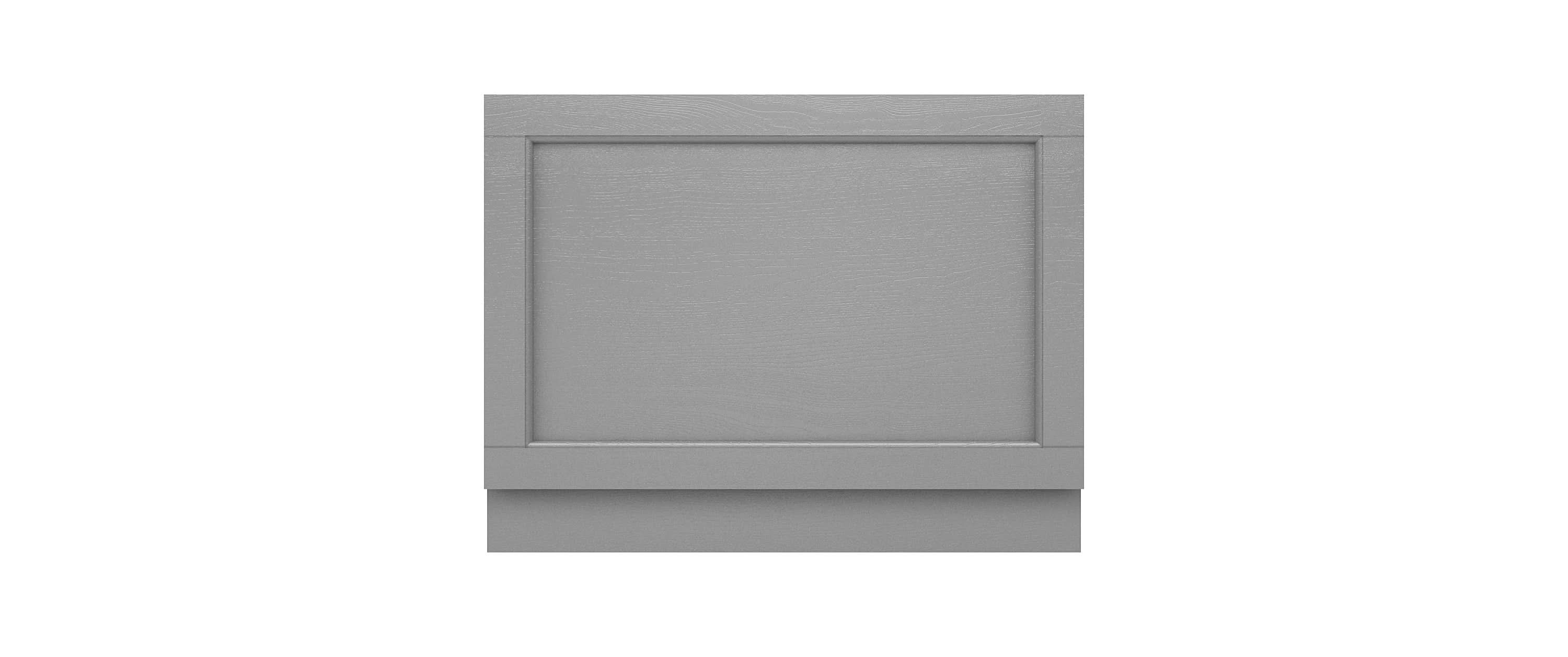 Old London Straight End Bath Panel, Modern Bath Panel for Classic Straight Baths, Durable Bathroom Furniture Accessory in Smooth Woodgrain Storm Grey Finish, 750mm