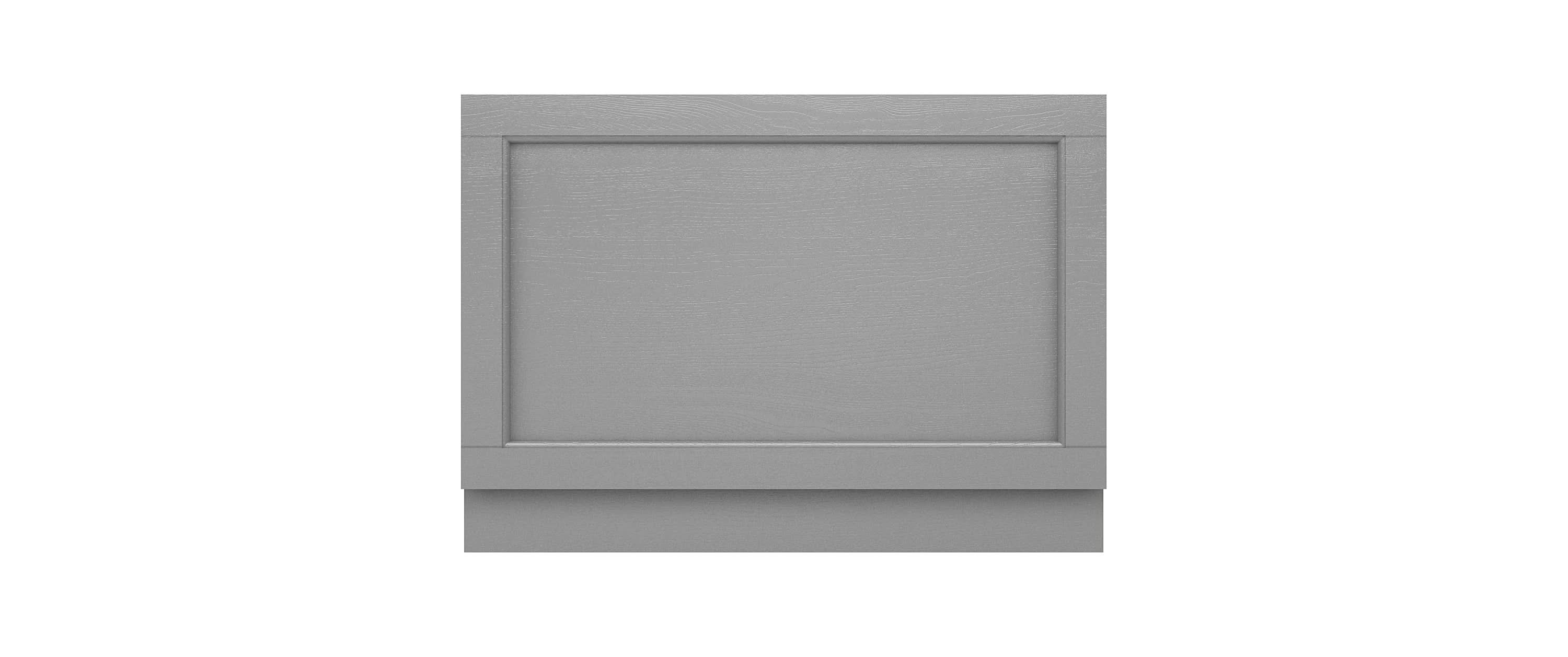 Old London Straight End Bath Panel, Modern Bath Panel for Classic Straight Baths, Durable Bathroom Furniture Accessory in Smooth Woodgrain Storm Grey Finish, 800mm
