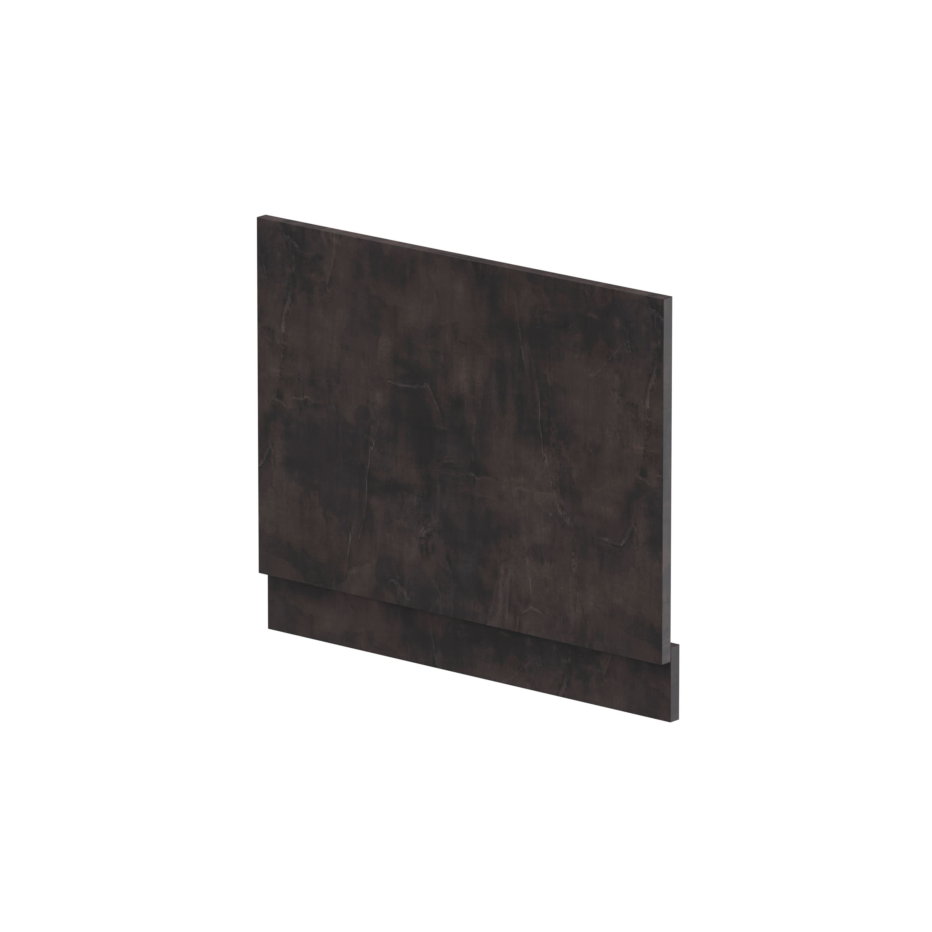 Hudson Reed Straight Baths End Bath Panel and Plinth, Durable Flat Pack Construction for Modern Bathroom Wall Panels in Metallic Slate Woodgrain Finish, 700mm