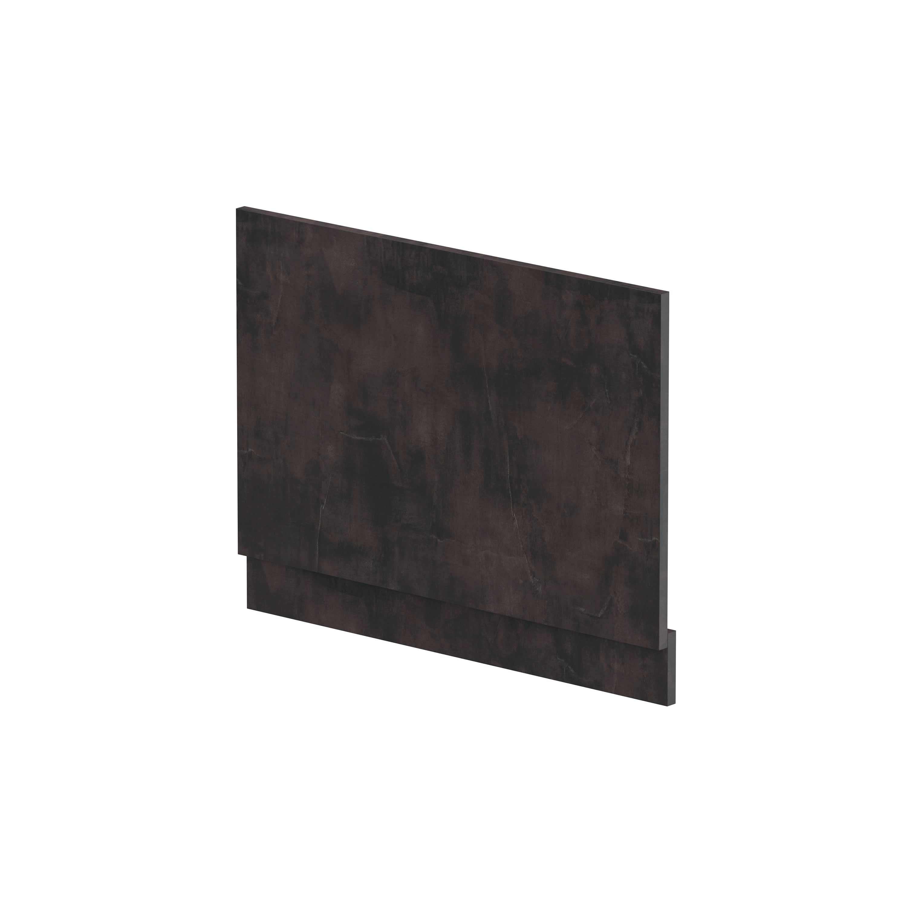 Hudson Reed Straight Baths End Bath Panel and Plinth, Durable Flat Pack Construction for Modern Bathroom Wall Panels in Metallic Slate Woodgrain Finish, 750mm