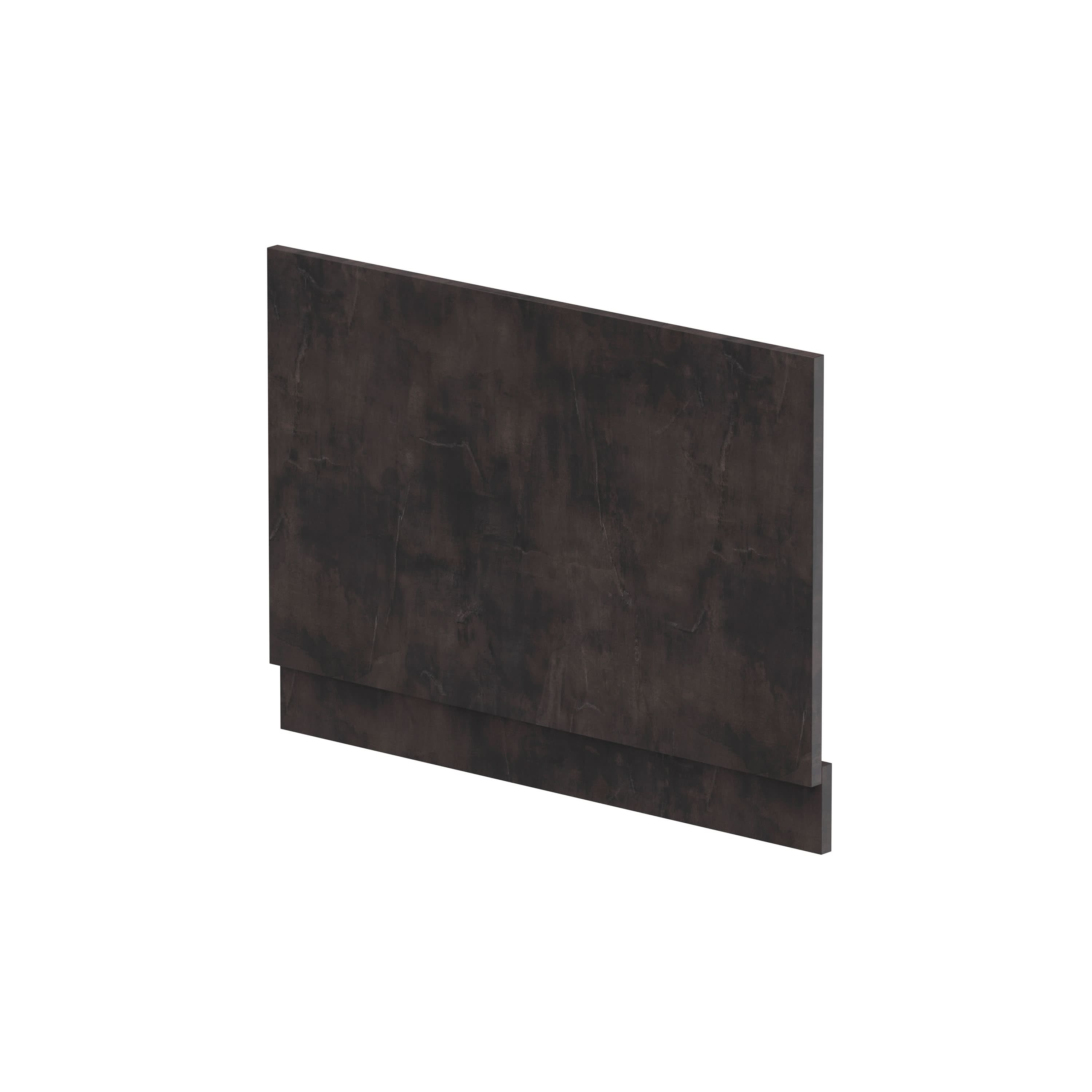 Hudson Reed Straight Baths End Bath Panel and Plinth, Durable Flat Pack Construction for Modern Bathroom Wall Panels in Metallic Slate Woodgrain Finish, 800mm