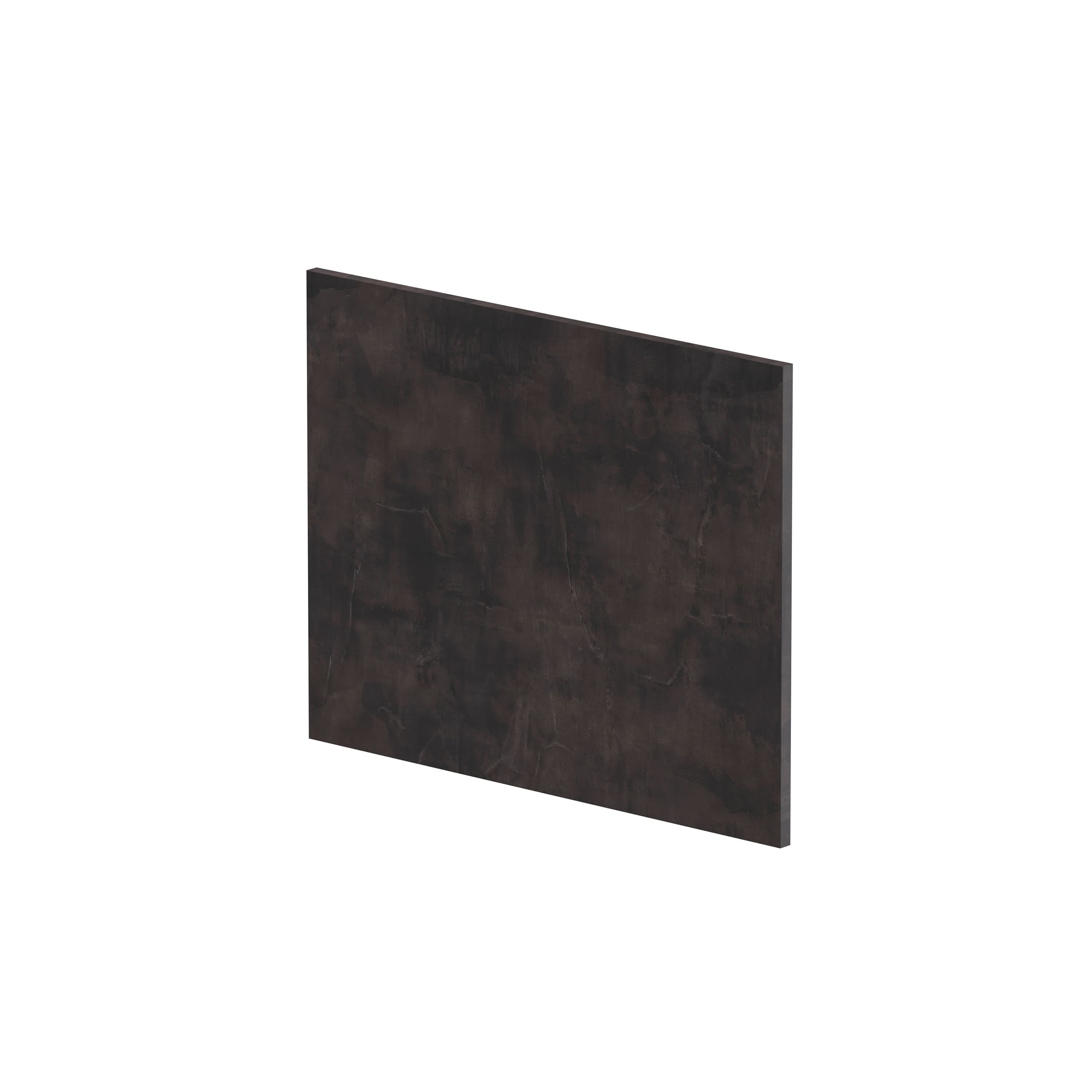 Hudson Reed Square Shower Bath End Panel, Stylish Bath Panel for Square Shower Baths, Durable Bathroom Accessory in Metallic Slate Woodgrain Finish, 680mm x 520mm