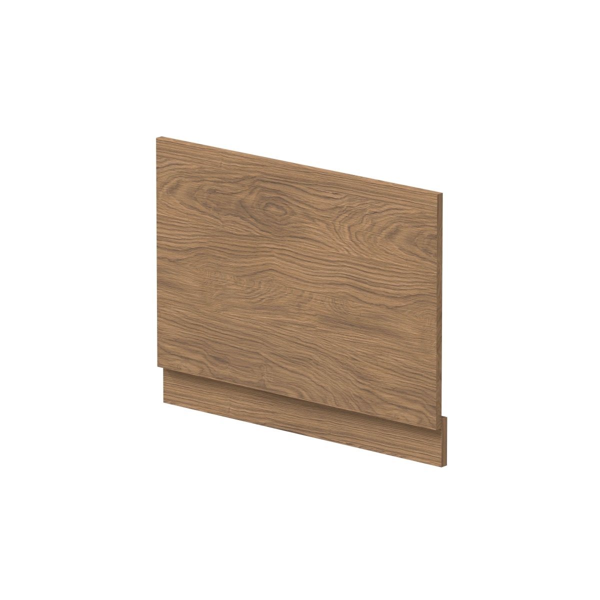 Hudson Reed Straight Baths End Bath Panel and Plinth, Durable Flat Pack Construction for Modern Bathroom Wall Panels in Antique Oak Woodgrain Finish, 750mm