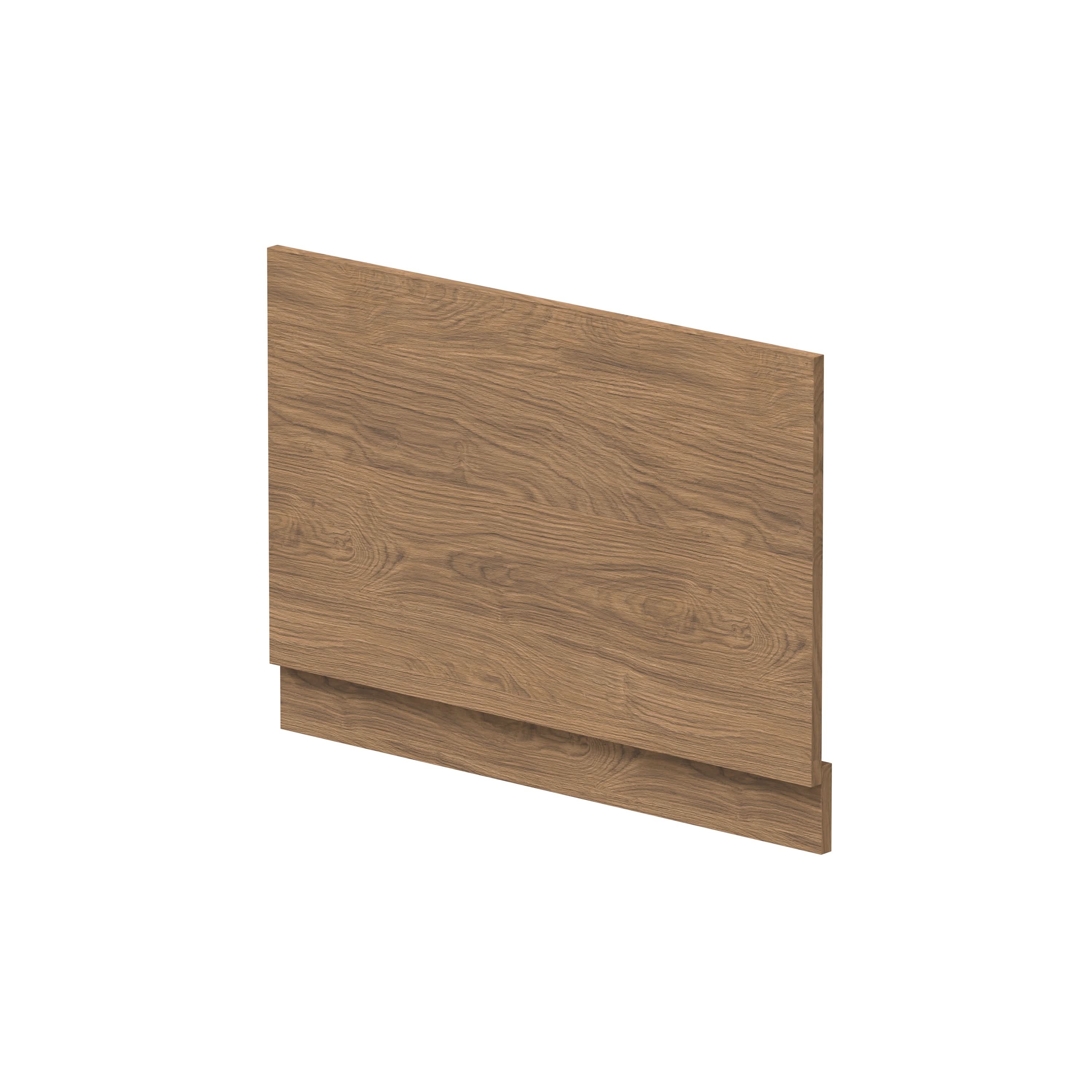 Hudson Reed Straight Baths End Bath Panel and Plinth, Durable Flat Pack Construction for Modern Bathroom Wall Panels in Antique Oak Woodgrain Finish, 800mm