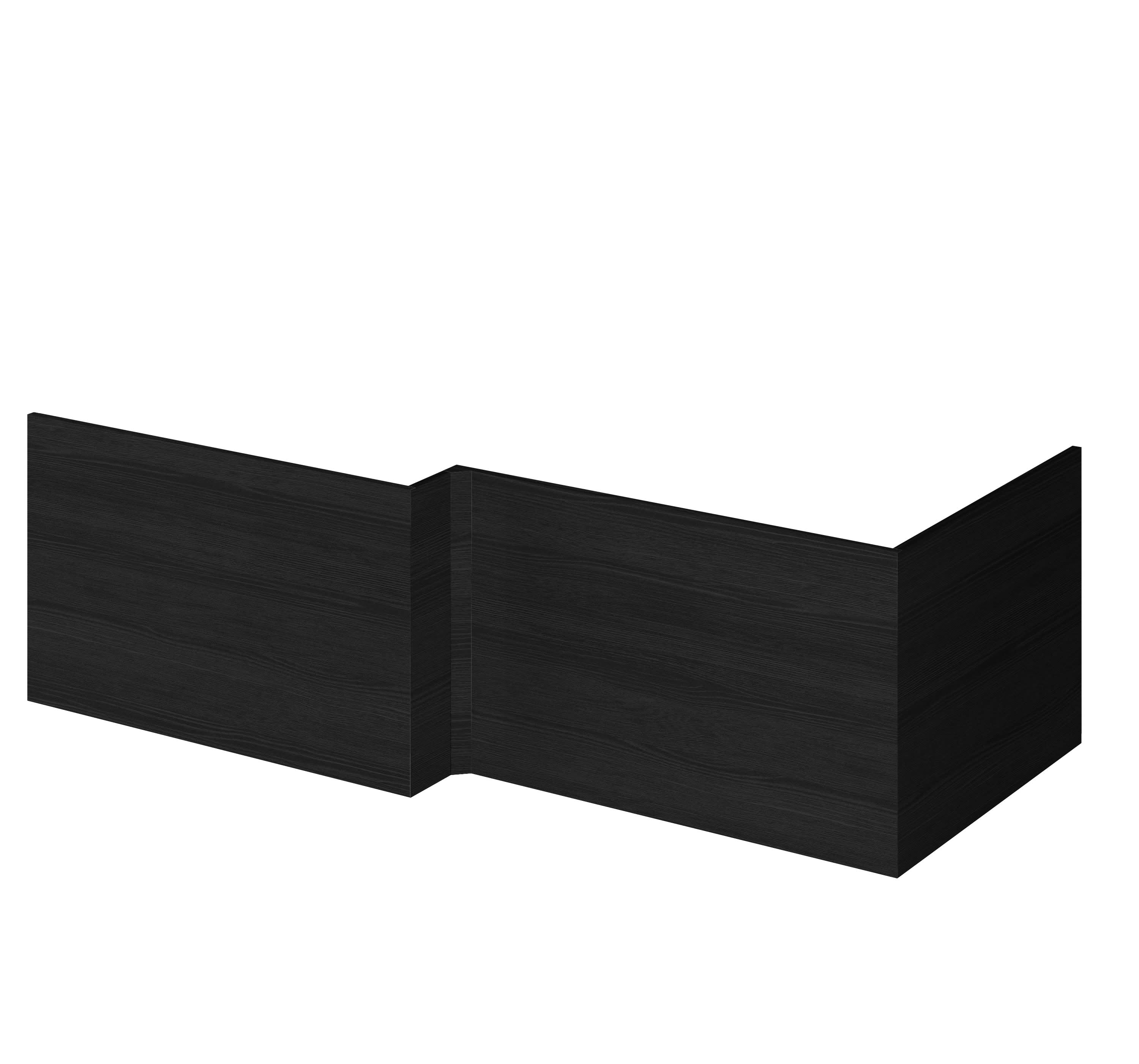 Hudson Reed Fusion Shower Bath Front Panel, Durable Modern Front Bath Panel for Straight Baths, Co-ordinated Bathroom Wall Panels in Charcoal Black Finish, 1700mm