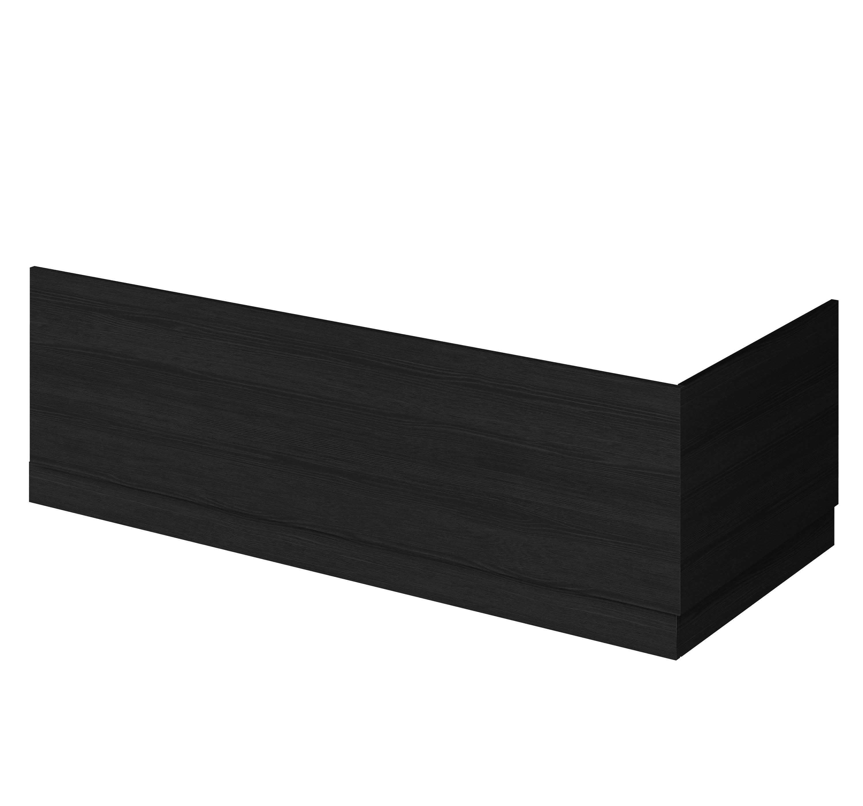 Hudson Reed Fusion Front Bath Panel with Plinth, Modern Flat-Pack Design for Straight Bath Panel, Durable Bathroom Furniture in Charcoal Black Finish, 1700mm