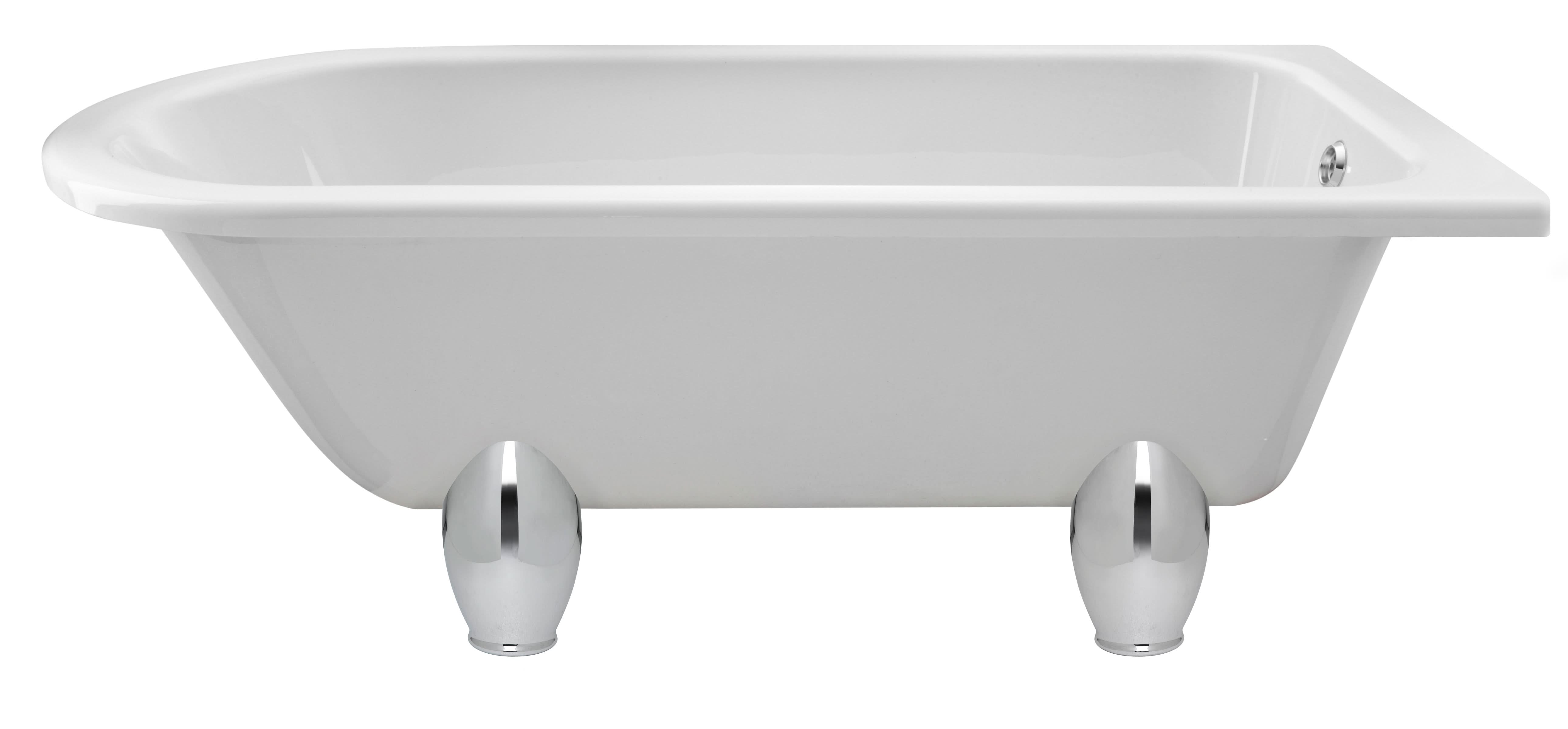 Old London Winterburn Freestanding Bath Tub with Deacon Leg Set, Durable Single Ended Traditional Bathroom Style in White, 1700mm