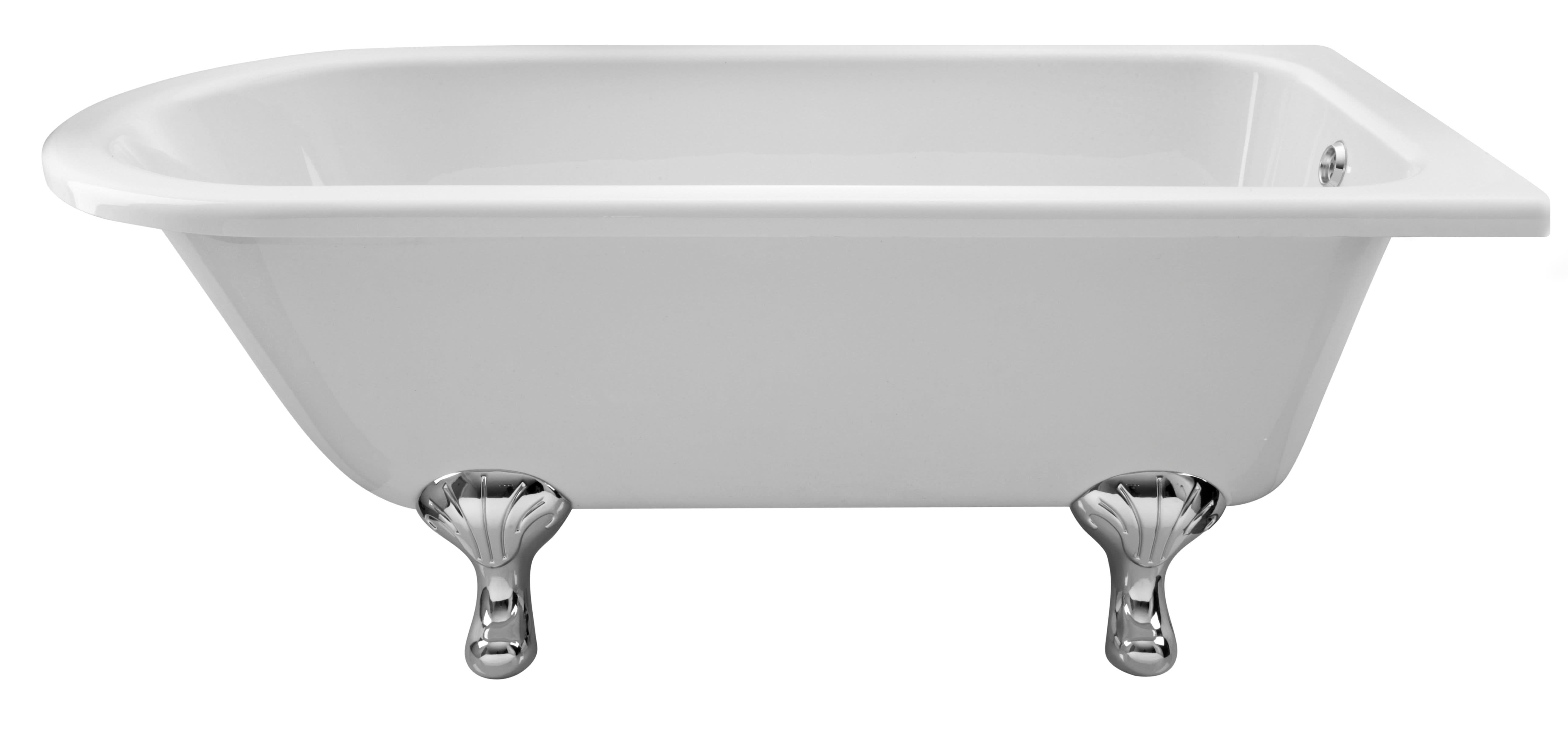 Old London Winterburn Freestanding Bath Tub with Corbel Leg Set, Durable Single Ended Traditional Bathroom Style in White, 1700mm