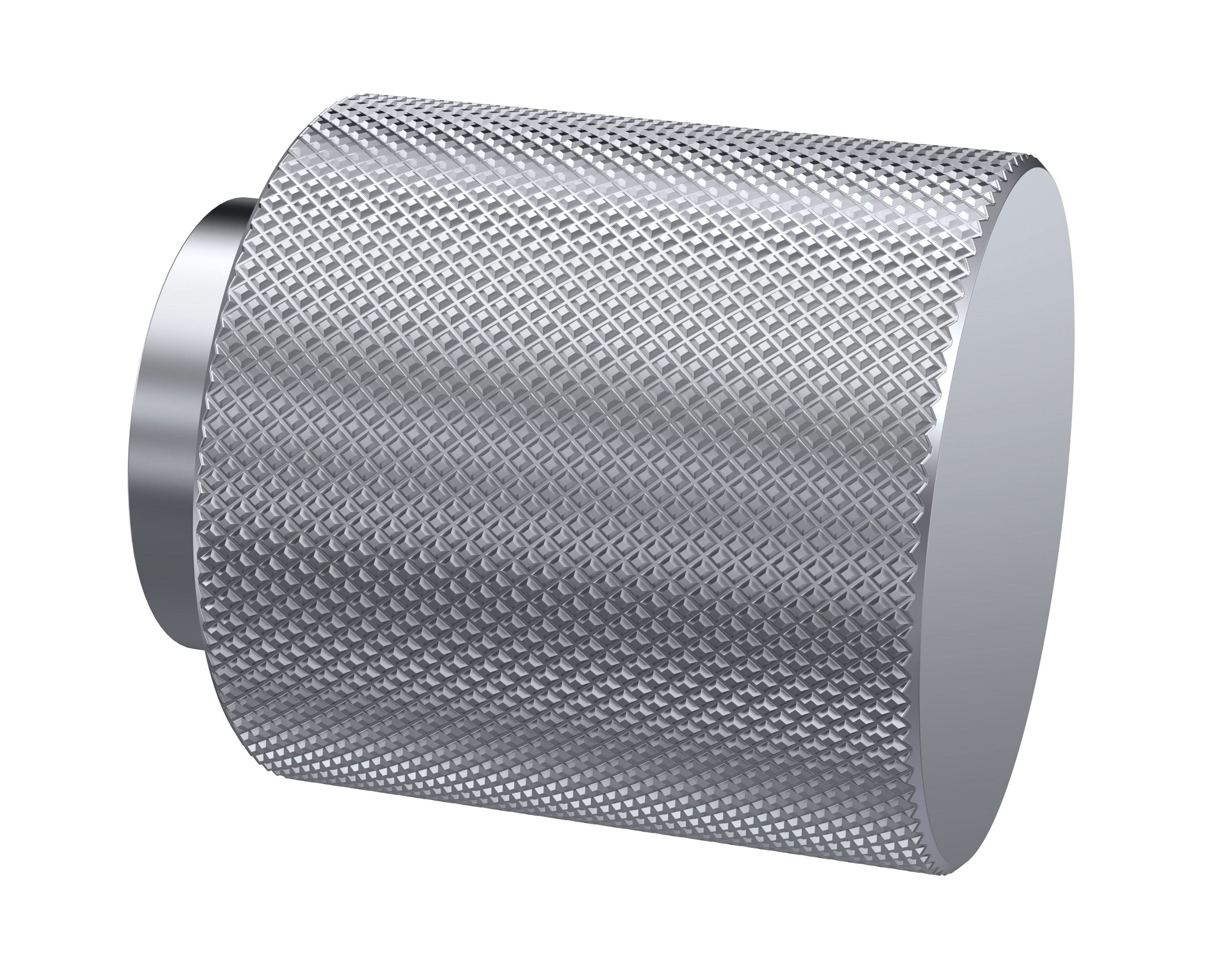 Nuie Knurled Round Knob, High Quality Furniture Handle, Crafted from High-quality Aluminium, Durable Bathroom Accessories, Chrome