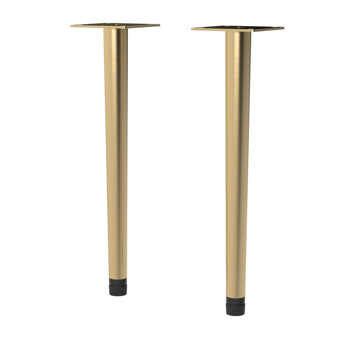 Nuie Wall Hung Vanity Decorative Leg Set, Furniture Legs Pair for Bathroom Furniture & Accessories in Brushed Brass Finish, 260mm