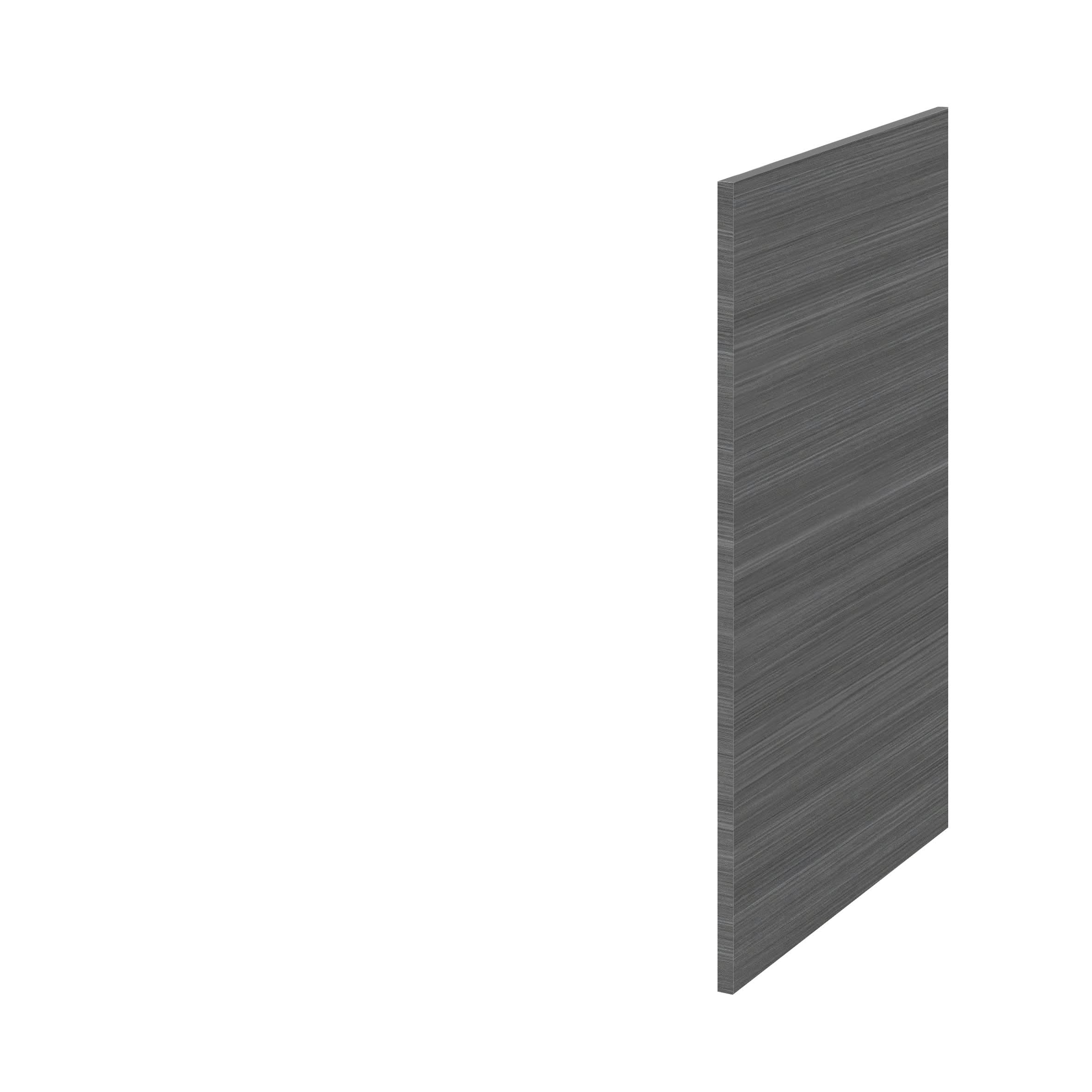 Hudson Reed Fusion Fitted Decorative End Panel, Bathroom Vanity Unit Side Panel for Modern Bathrooms in Anthracite Woodgrain, 890 x 370mm