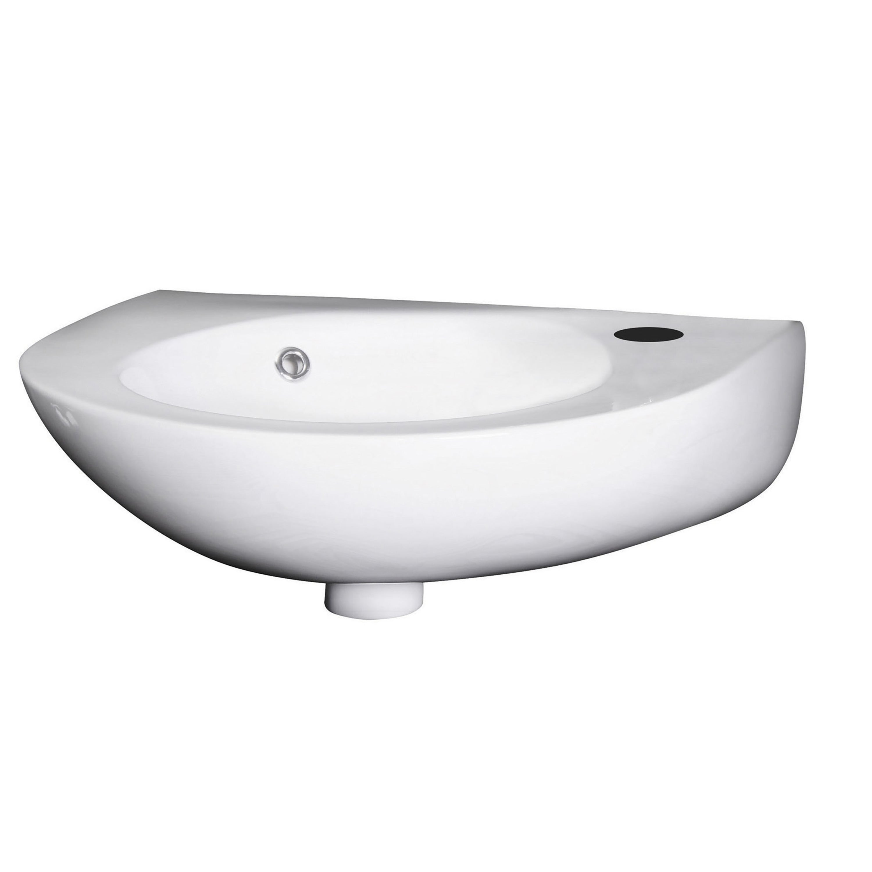 Nuie Melbourne Round 350mm Wall Hung Cloakroom Basin - 1 TH - White
