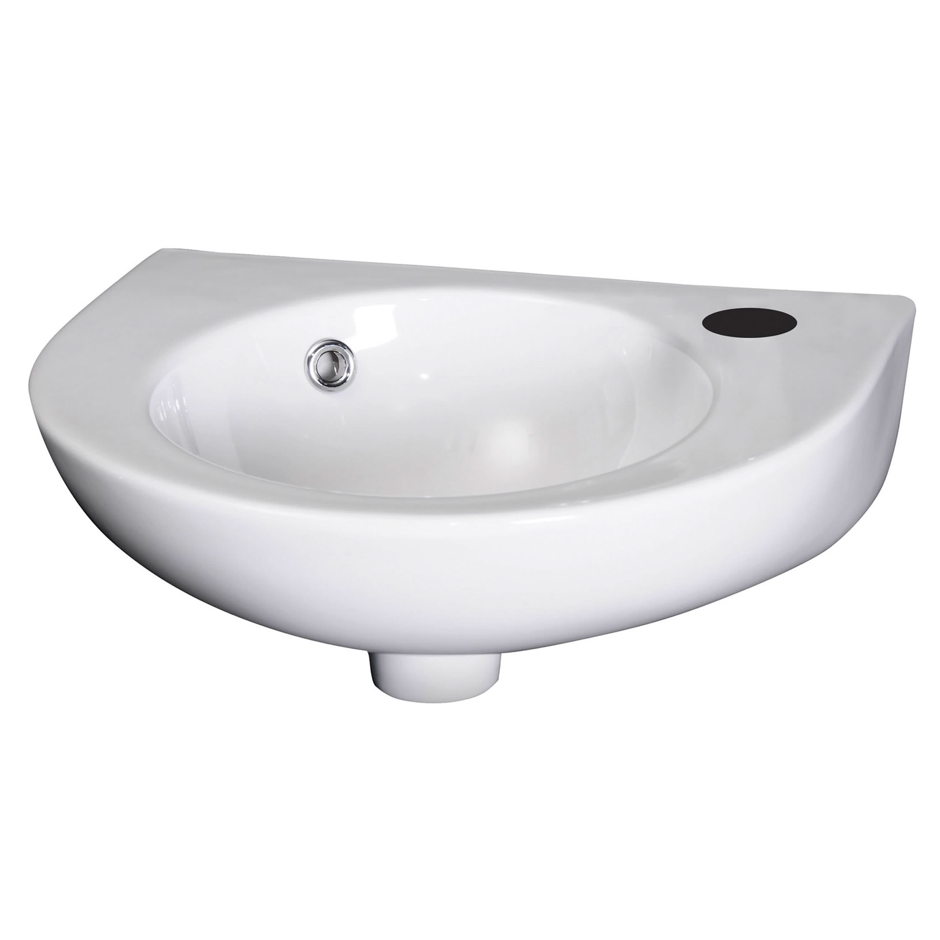 Nuie Melbourne Round 450mm Wall Hung Cloakroom Basin - 1 TH - White