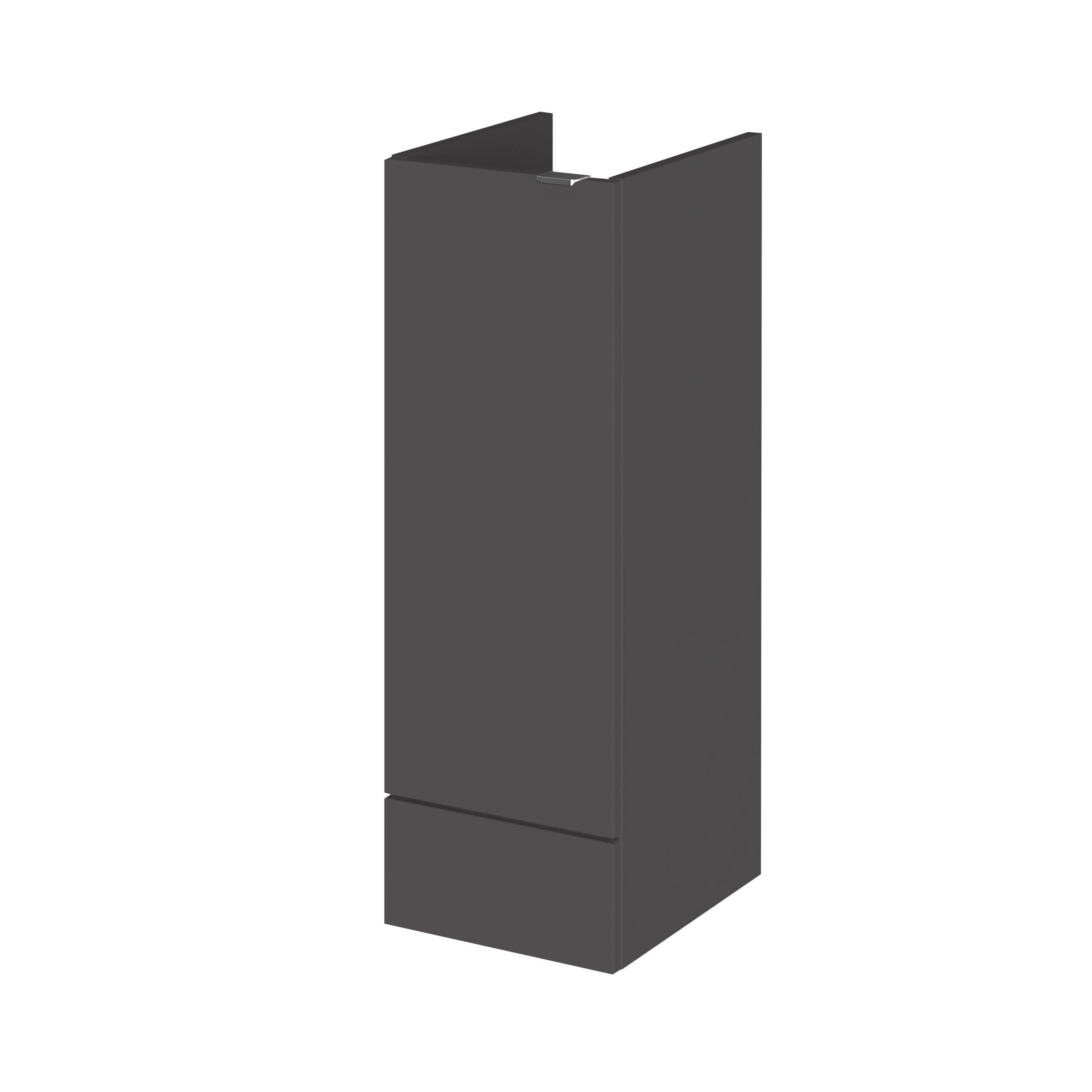 Hudson Reed Fusion Floor Standing Vanity Unit with 1 Soft Close Door Base Cabinet, Bathroom Sink Vanity in Gloss Grey, 300mm