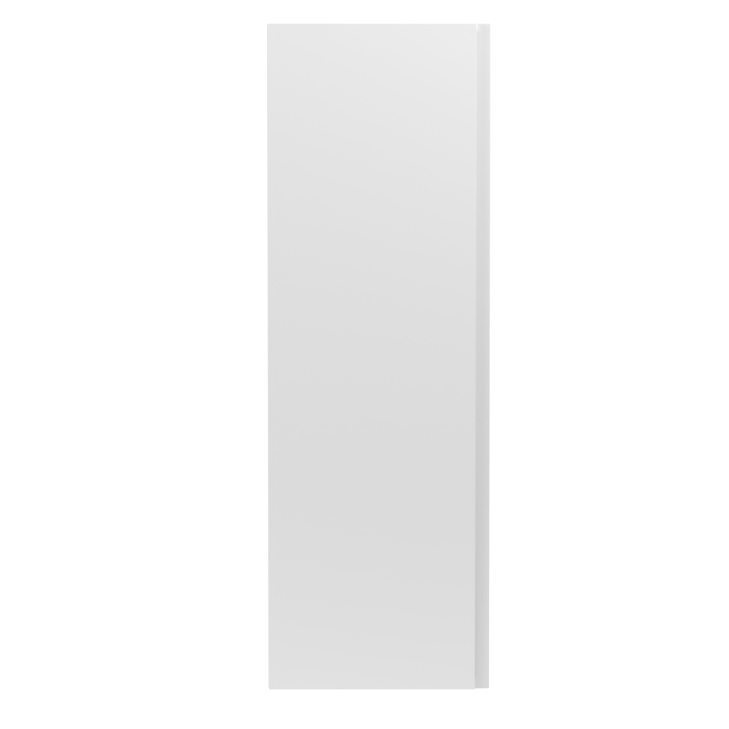 Hudson Reed Urban Tall Wall Hung Unit 1 Soft-Close Door with 3 Shelves, Modern Bathroom Storage Cabinet in Satin White, 400x1200mm