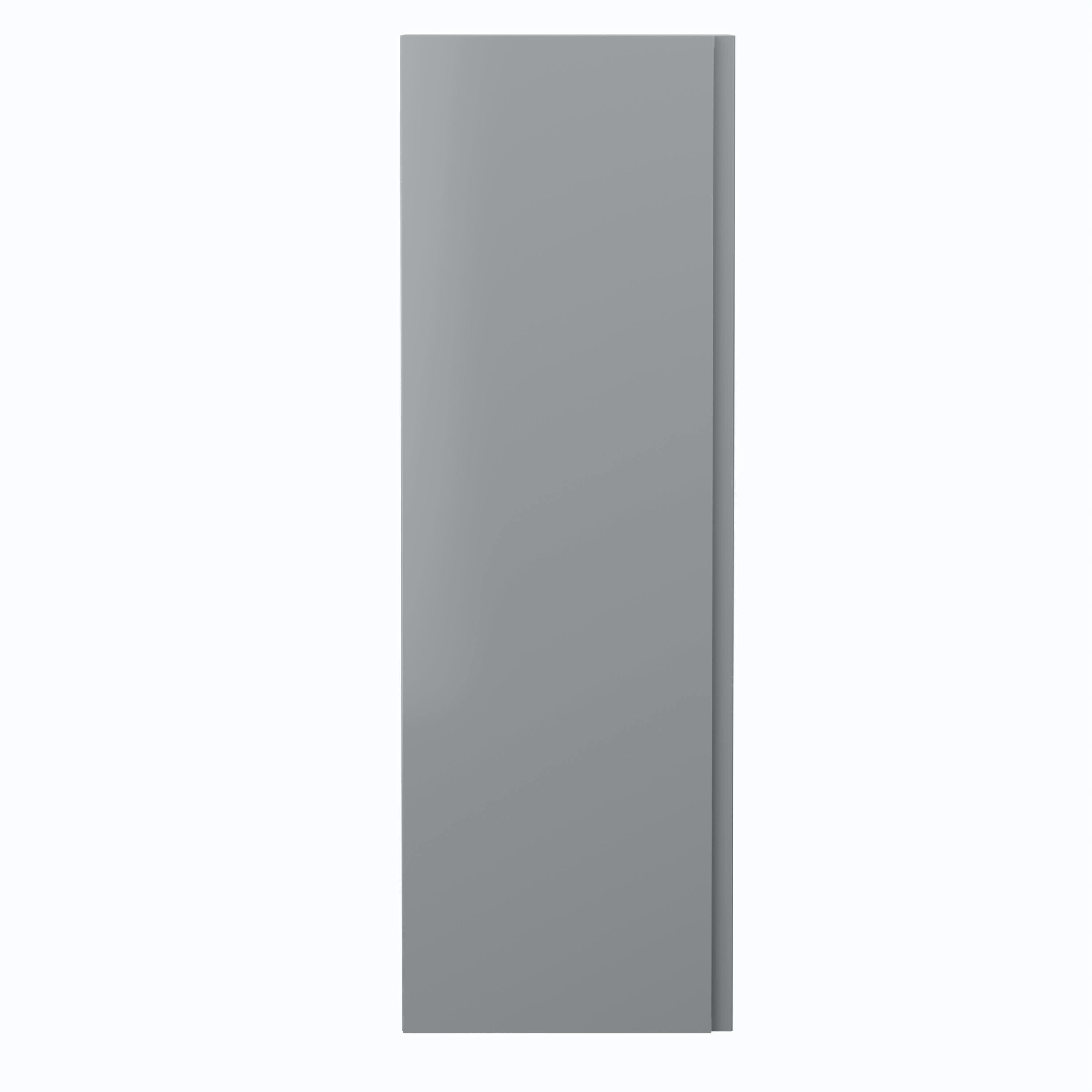 Hudson Reed Urban Tall Wall Hung Unit 1 Soft-Close Door with 3 Shelves, Modern Bathroom Storage Cabinet in Satin Grey, 400x1200mm