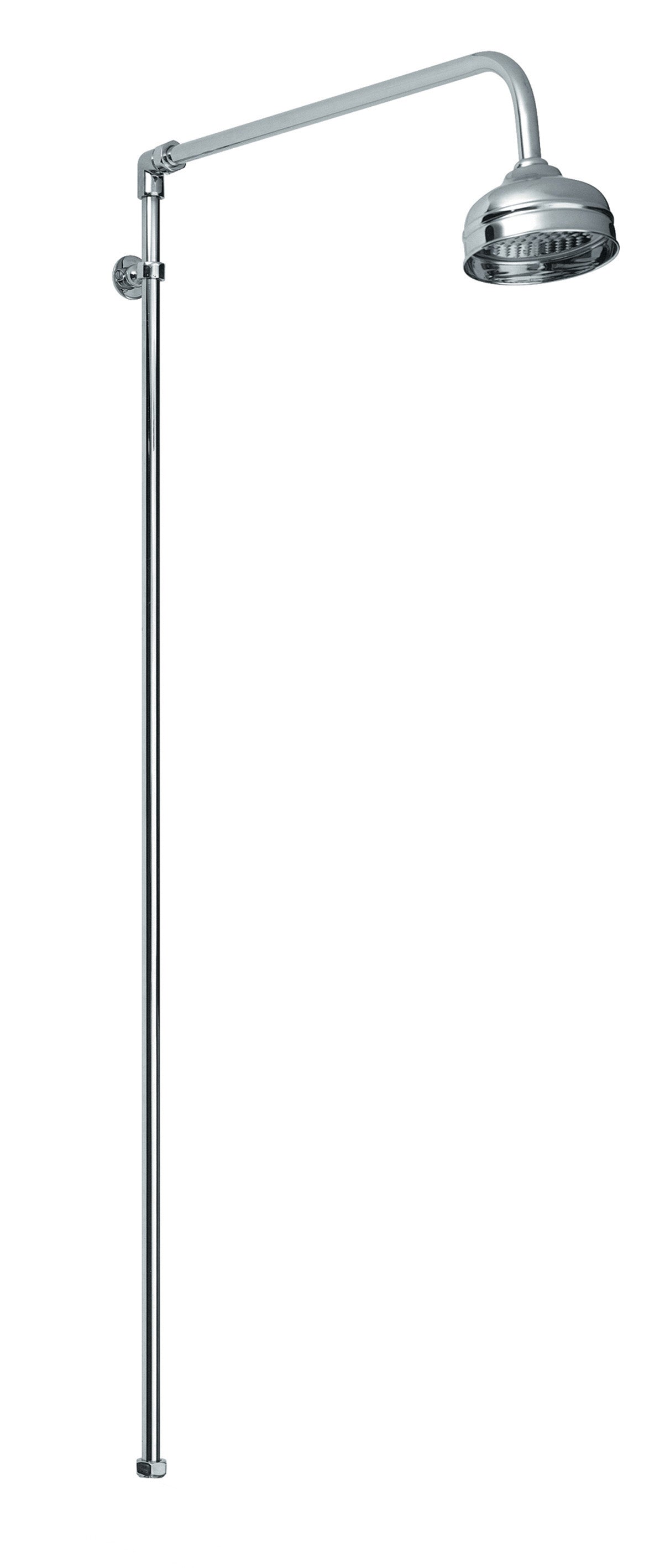 Nuie Beaumont Shower Riser Kit 4 Inch Fixed Head - Chrome