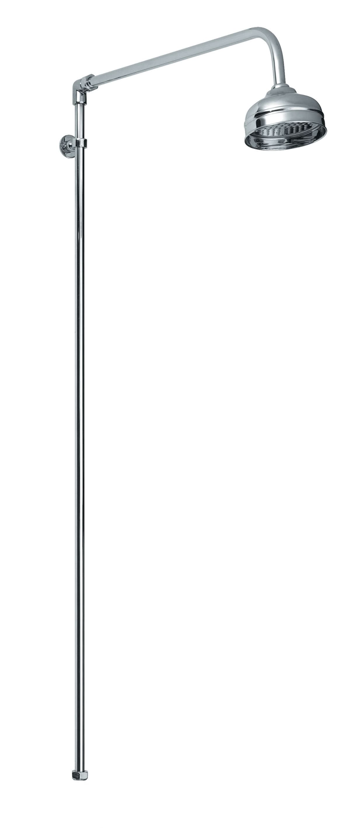 Nuie Beaumont Shower Riser Kit 4 Inch Fixed Head - Chrome