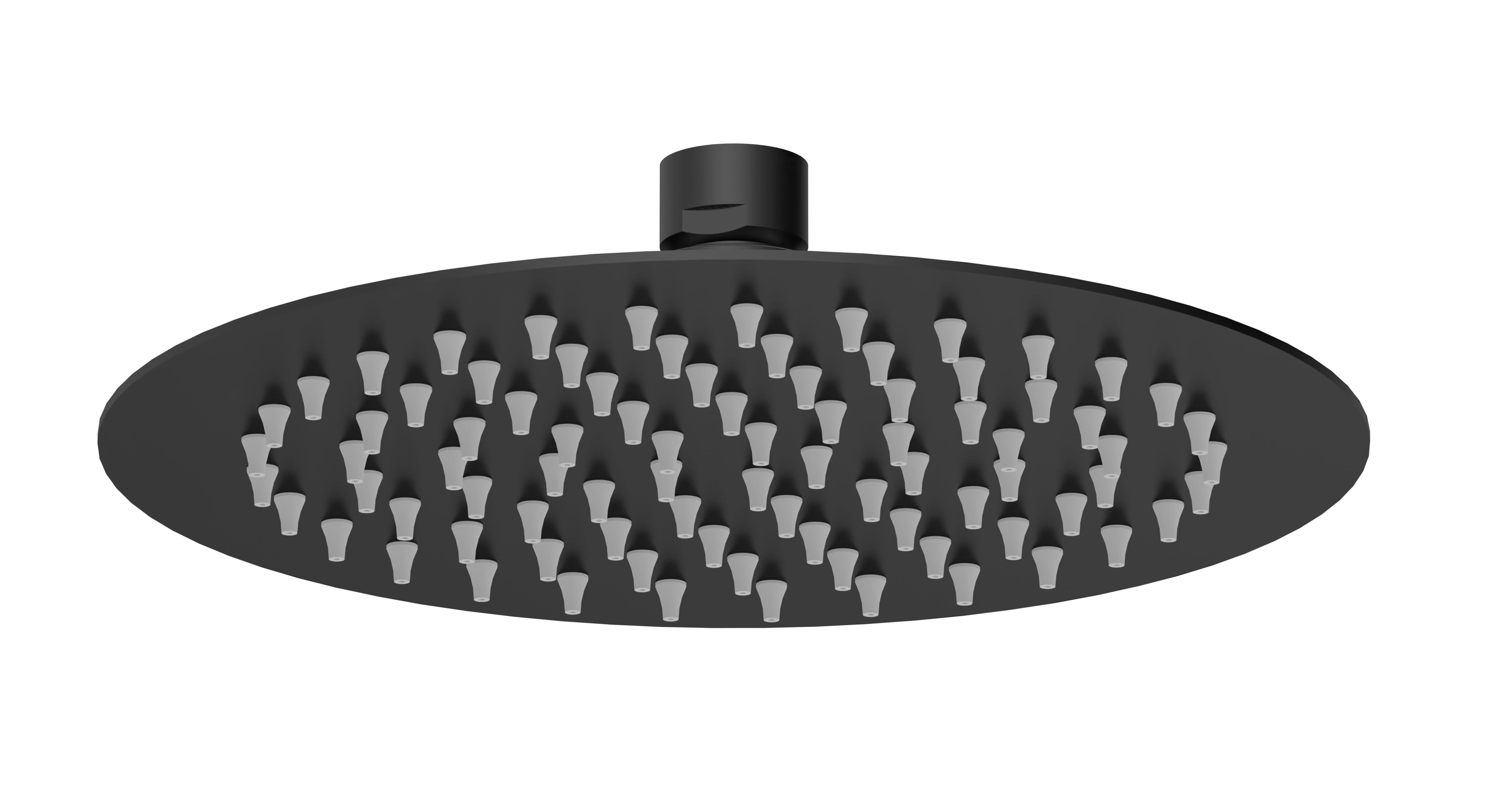 Hudson Reed Fixed Shower Heads Fixed Head, Round Minimalist Design, Stylish Shower Head in Matt Black